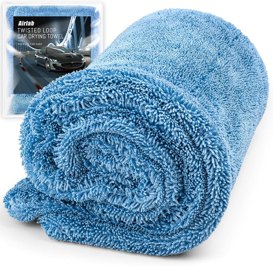 Airlab Microfiber Towels for Cars Wash Drying Towel Detailing Cloth, Ultra Absorbent, Streaks Free, Lint Free Cars, Trucks, SUVs, RVs, Motorcycles, Bath Wipes, 24 x 16 Inch, 1200 GSM, Pack of 1, Blue