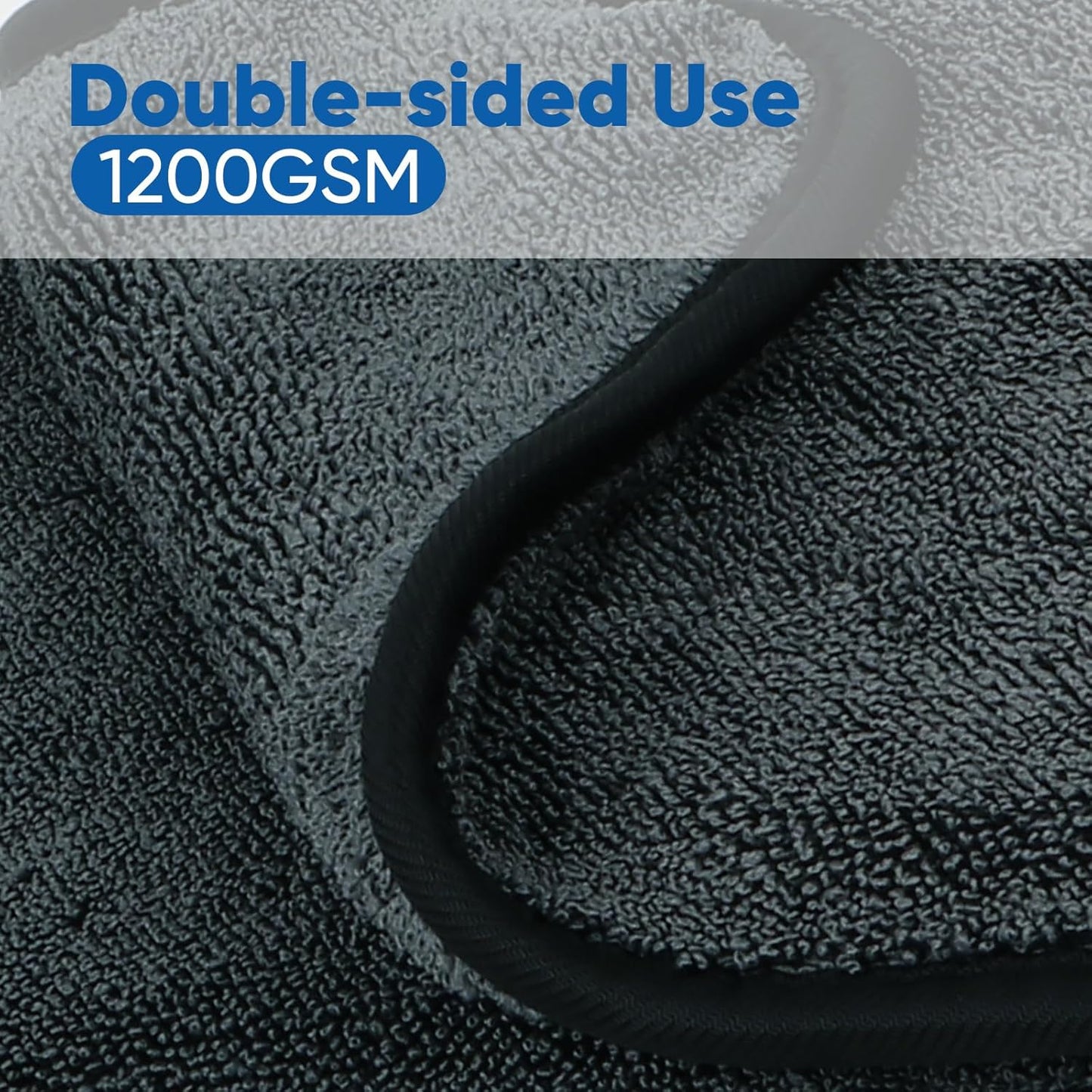 HOMEXCEL Car Drying Towel (24"x 16"), 1200GSM Ultra Absorbent Car Cleaning Cloth, Streak-Free Microfiber Drying Towel, Great for Cars, Trucks, SUVs, RVs, Motorcycles, 2 Packs