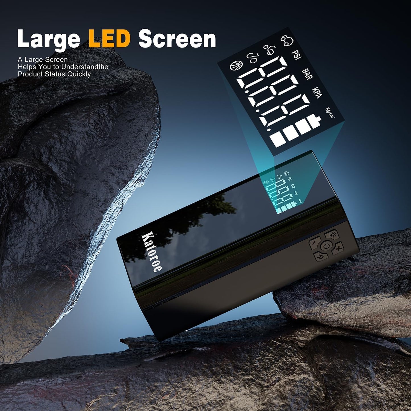 Jump Starter with Air Compressor, 5000A Portable Car Battery Jump Starter (9.0L Gas/7.0L Diesel), 150PSI Tire Inflator 12V Battery Jumper Starter Portable with Jumper Cables, LED Light (Q7-5000A)