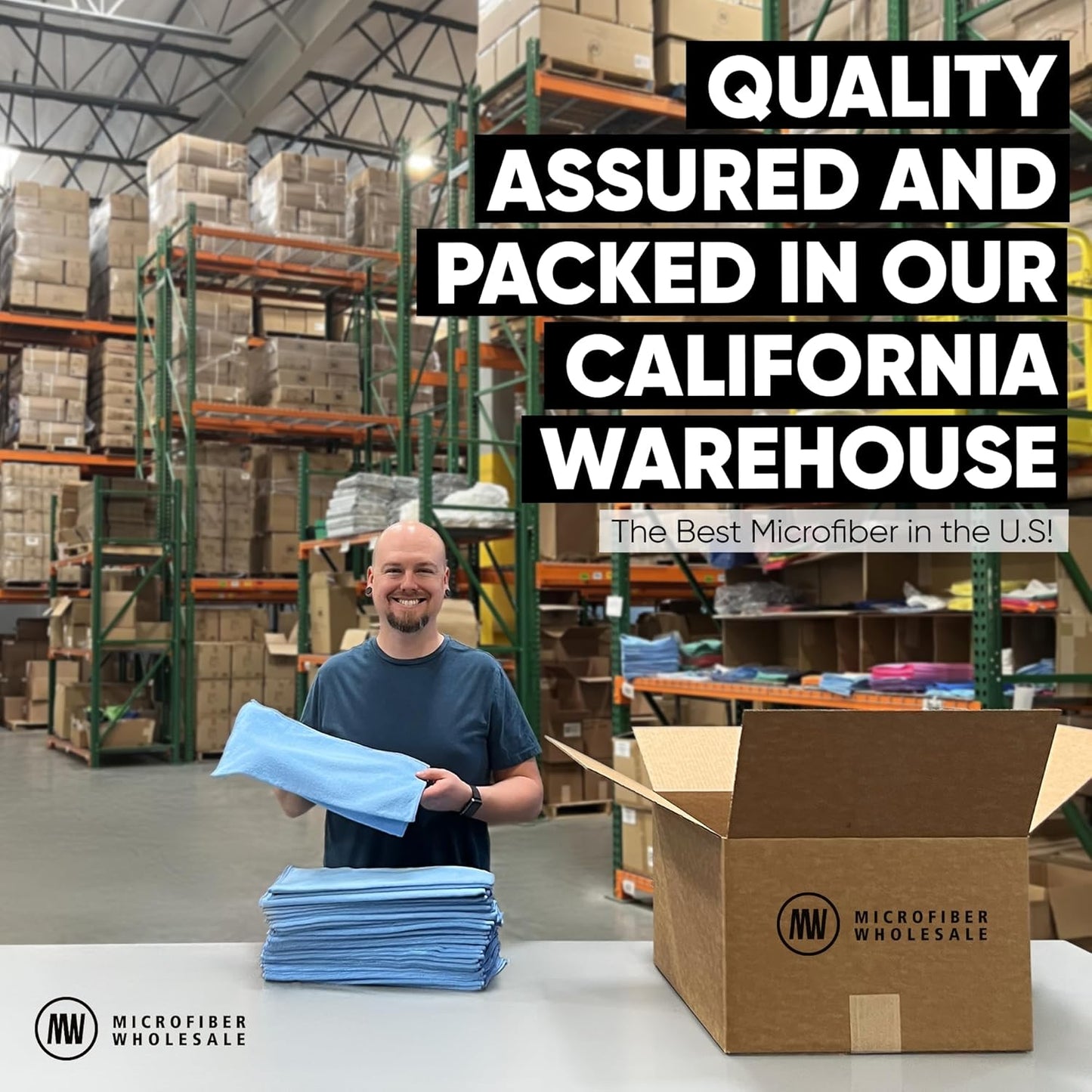 16" x 16" All Purpose Microfiber Towels (Blue-200 Qty)