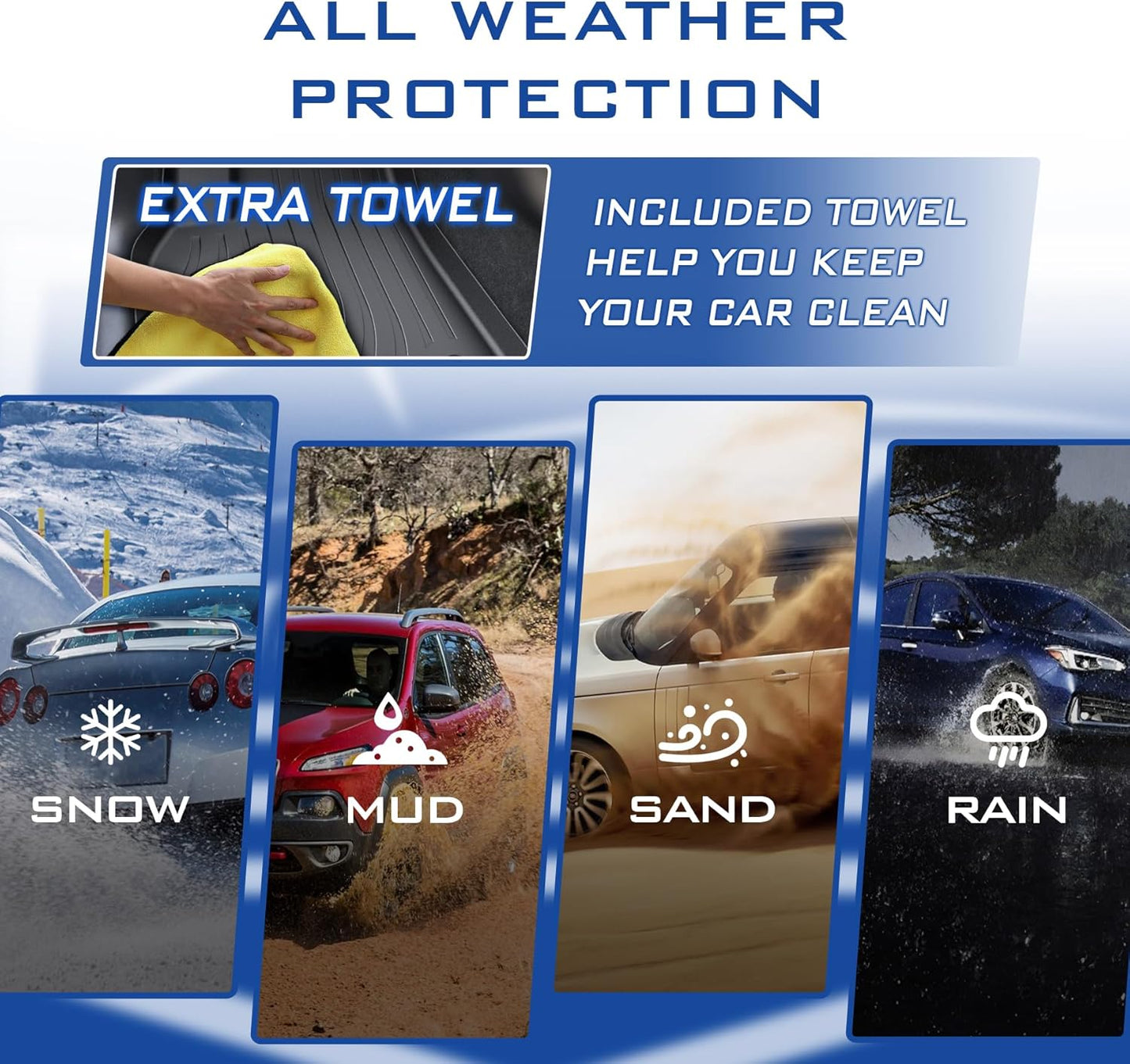 Car Floor Mats for 2024 2025 Chevy Chevrolet Trax & Buick Envista Accessories,TPE All Weather Protection Floor Mats,Custom Fit 1st&2nd Row Car Floor Liners Set,Heavy Duty Accessories,Black