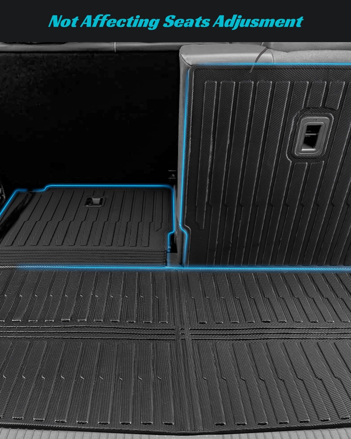 Floor Mats for Volkswagen VW Atlas 2018-2025 7 Seats, All Weather Car Mats Full Set(Back Seat Cover Trunk Mat Cargo Liner) for VW Altas Accessories 2018-2025, Custom Rubber Mats for Cars, Black