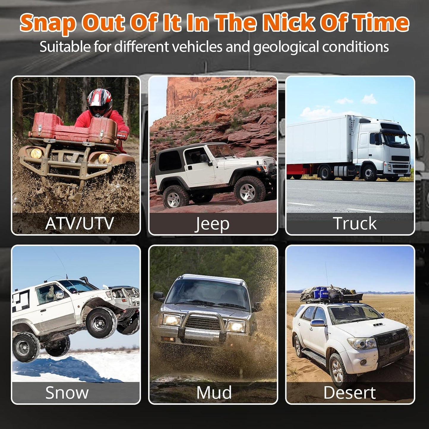 Kinetic Recovery Tow Rope 1-1/8" x30ft Offroad Snatch Strap 48000lbs Heavy Duty Towing Straps Kit for Trucks SUV UTV ATV Tractor Car Jeep - ArmyGreen