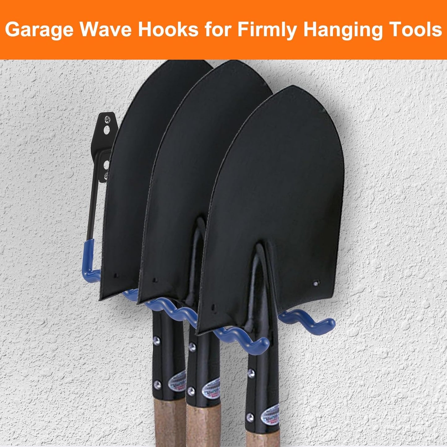 Wall Mounted Garage Hooks Tool Organizer, 12.4 Inch Garage Storage Hook Heavy Duty Utility Wall Hangers Blue for Ladders, Hose, Garden Tools, Set of 4