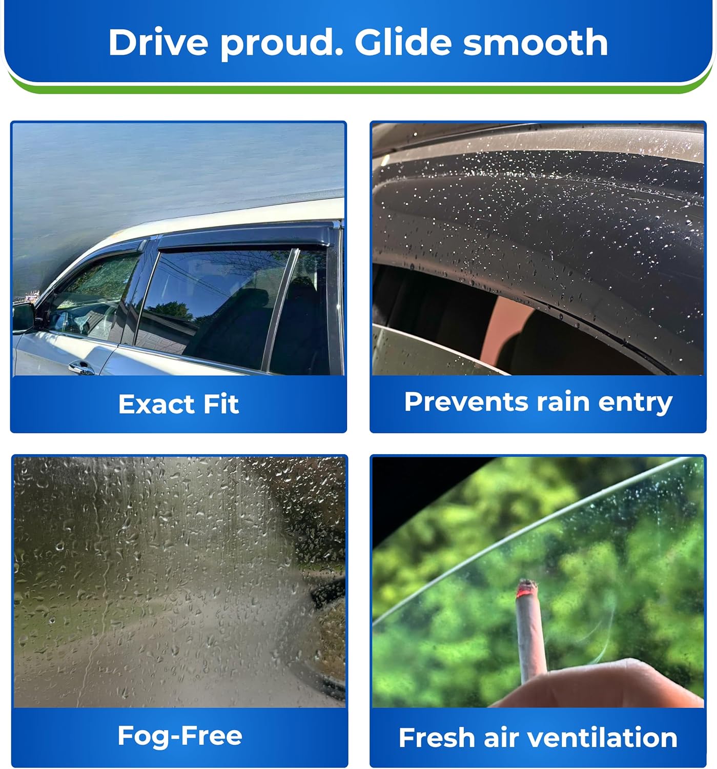 KPY Window Visor Compatible with Kia Carnival 2022-2024, 4PC Rain Guard Side Window Vent Deflectors Tape-On Mugen Style, 2022 2023 2024