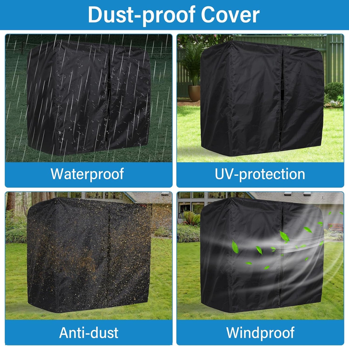 Tire Storage Rack 57" x 55.1" x 20" w/Anti-dust Cover, Adjustable Rolling Tire Rack for Garage Black w/4 Swivel Casters & 2 Storage Shelf for Garage Storage