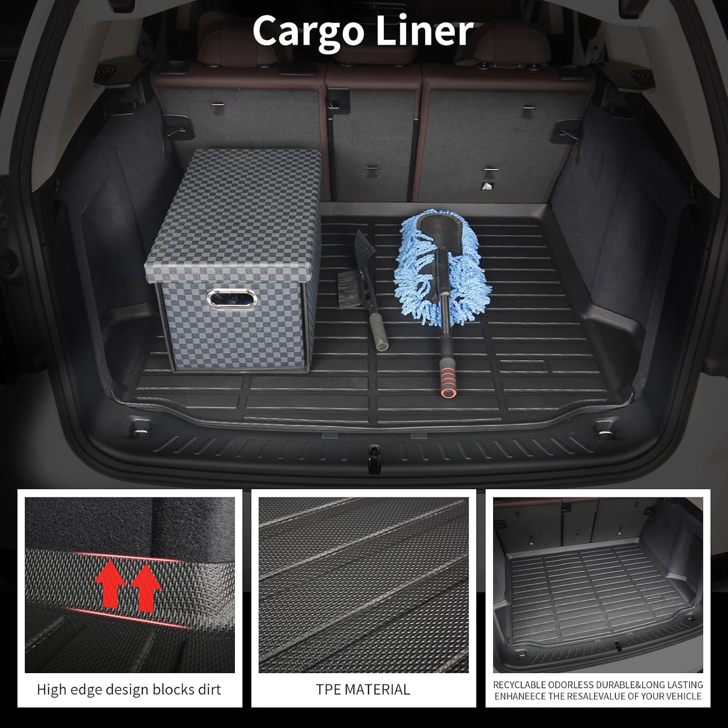 Wayhigh-All Weather Floor Mats and Cargo Liners Set for Corolla Sedan 2014-2019(Only Sedan), Heavy Duty Car Floor Liners TPE Car Mats Corolla Accessories