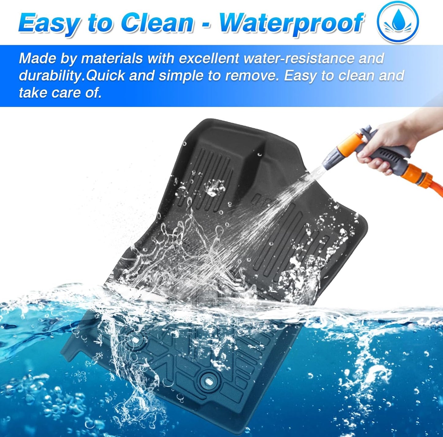 Cartist Floor Mats Compatible with Ford F150 Supercrew 2015-2024 2025 (Include Lightning)(Only Fit Rear Bench Seat w/Under Seat Storage) Heavy Duty Floor Liner