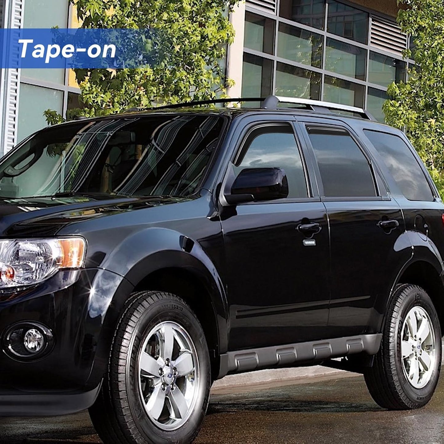 Window Visors Rain Guards Shield for 2001-2012 Ford Escape, Out-Channel Window Vent Wind Deflectors Visors Shades for 2005-2012 Ford Escape Hybrid, 2008-2012 Mazda Tribute, 2005-2011 Mercury Mainer