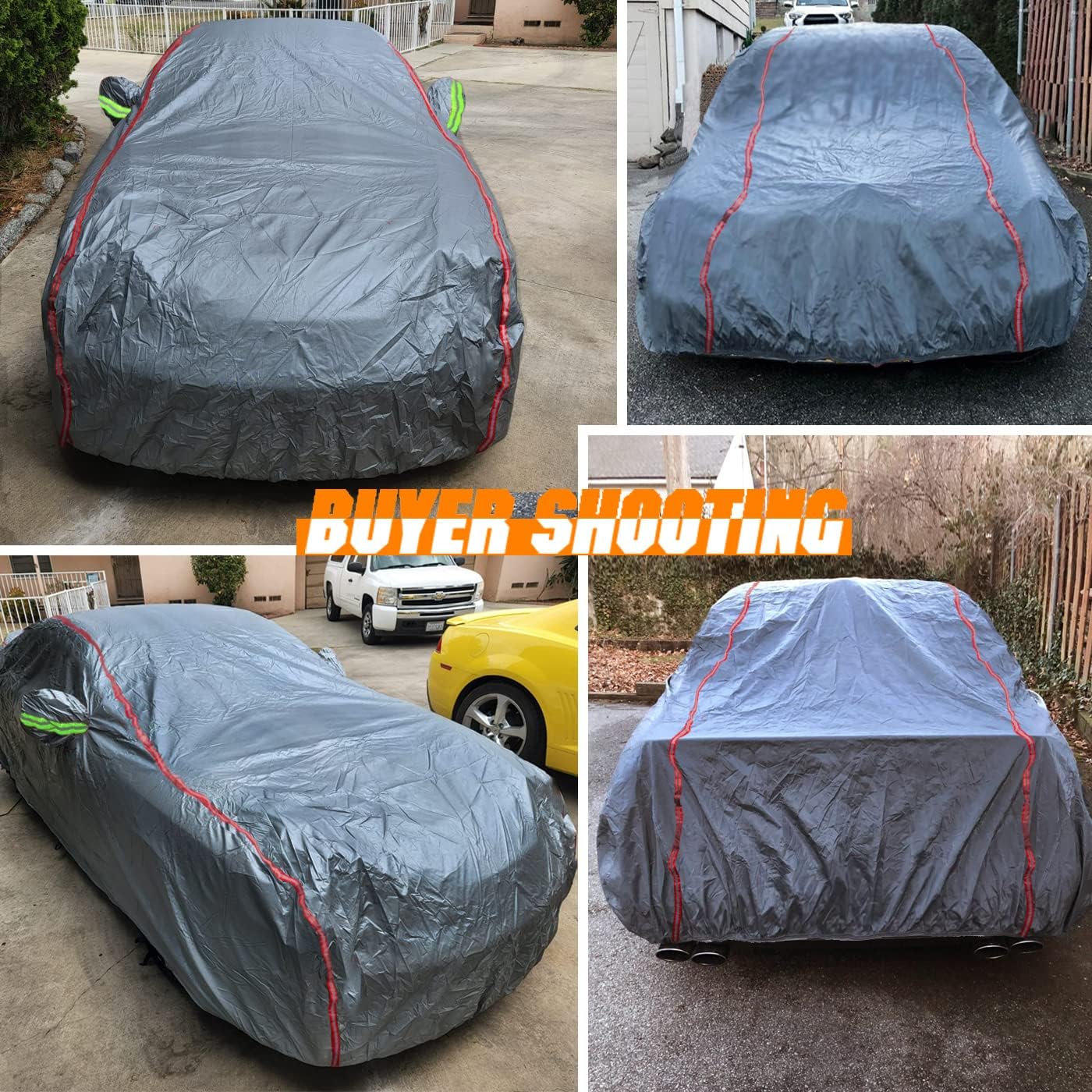 Breathable New Material, Waterproof Car Cover, Locks and Zipper Doors, Sunscreen Waterproof UV Prevention Snowproof Wind and Windproof,Suitable for Indoor Outdoor,for Sedan (178" to 189") C2