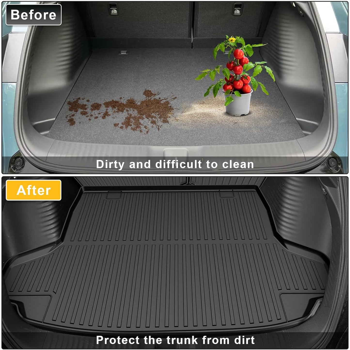 2025 HRV Cargo Liner & Backrest Mat Fit for Honda HR-V HRV 2023 2024 2025 2026 & Acura ADX 2025: All Weather Protection Cargo Mat with 2nd Row Back Seat Protector - TPE Trunk Liner HRV Accessories