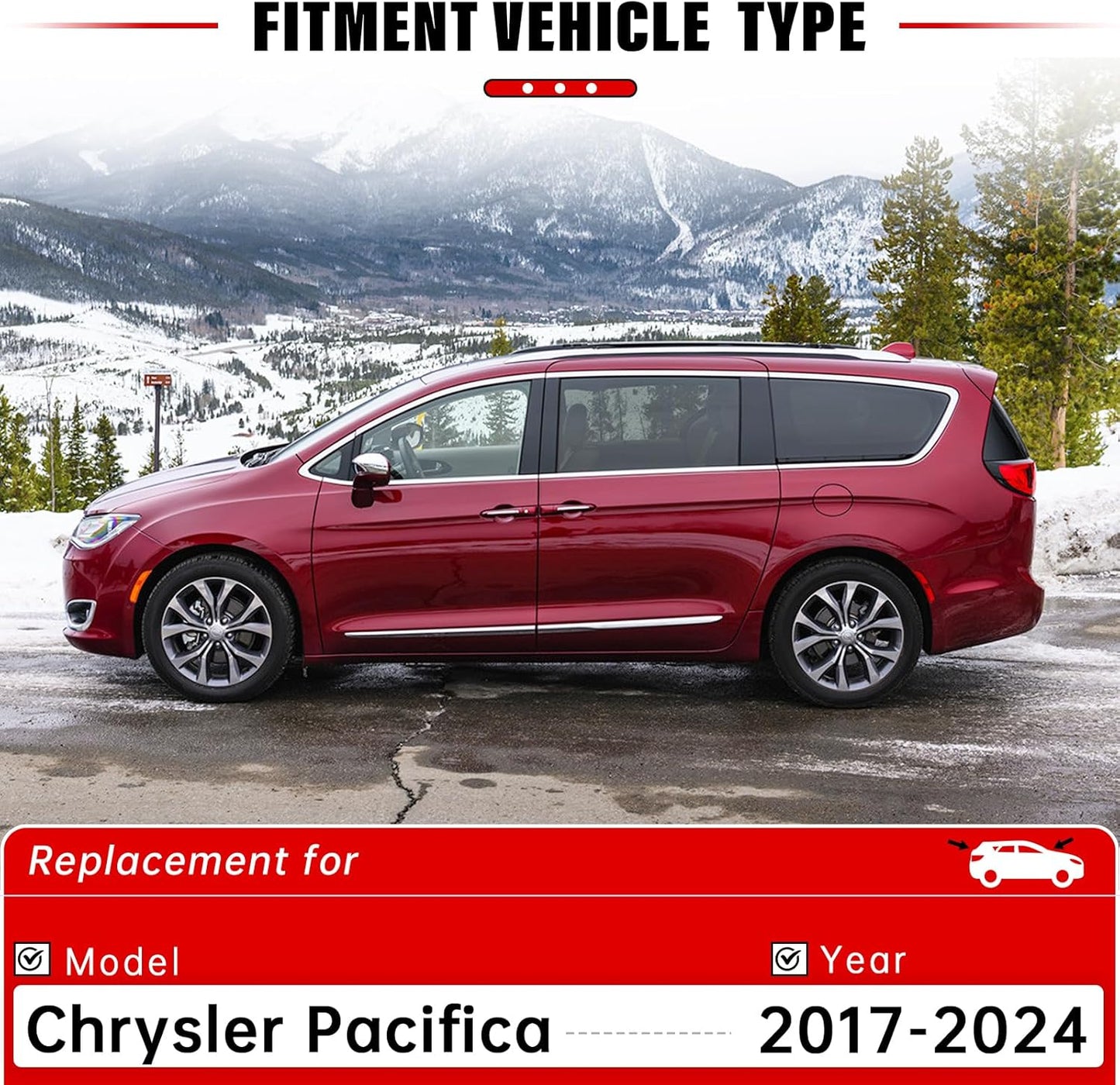 Windshield Wiper Blades Replacement for Chrysler Pacifica 2017 2018 2019 2020-2024 Original Factory Quality Front Rear Wipers Blade Set for My Car - 26" 20" 14" (Pack of 3)