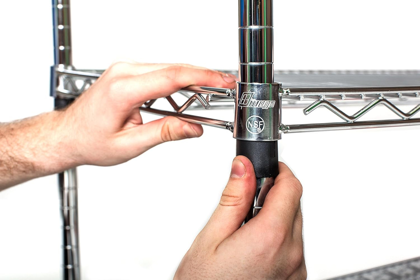 Omega 14" Deep x 30" Wide x 80" High 3 Tier Chrome Starter Shelving Unit