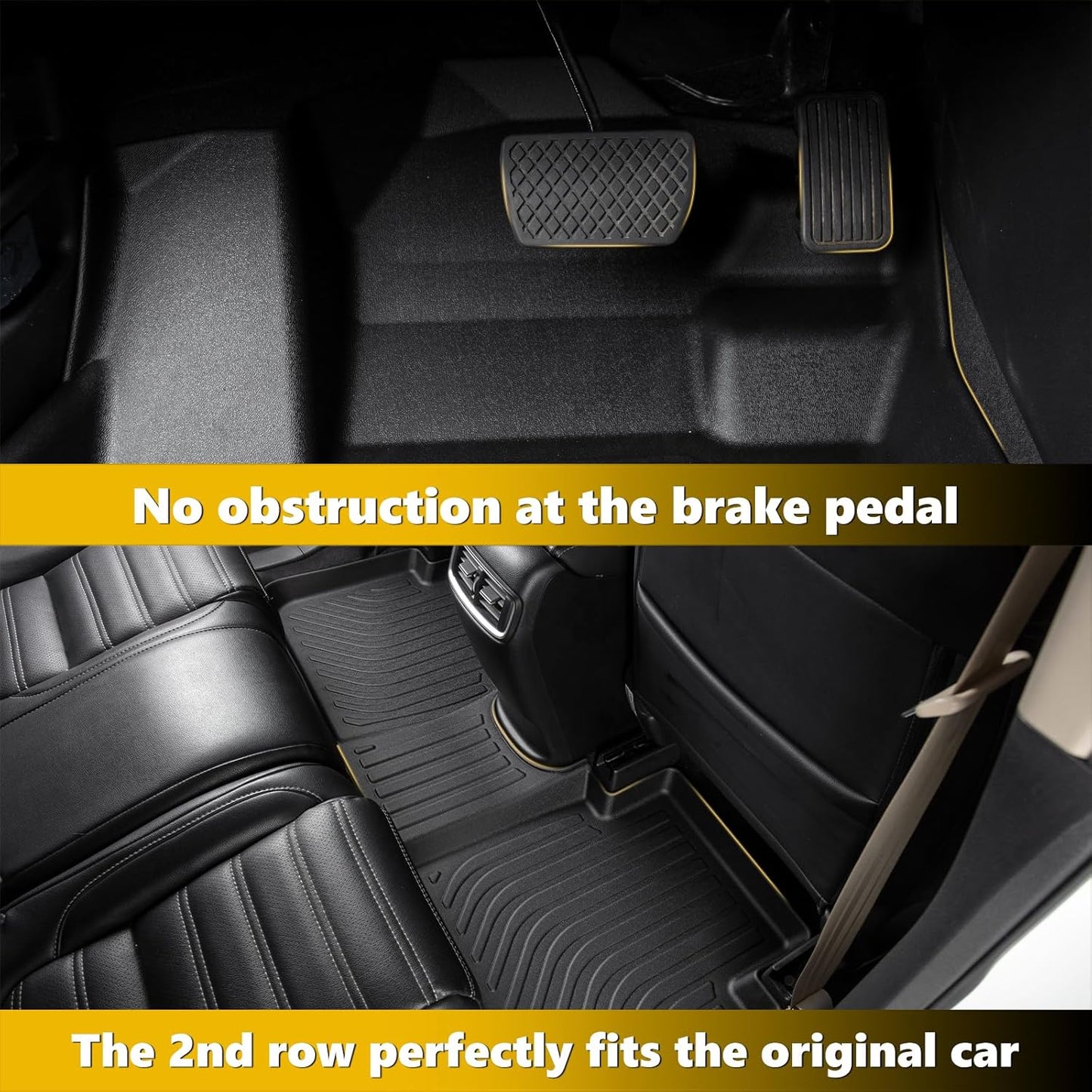 GINOWY-Floor Mats & Cargo Liner for Mercedes Benz GLE 2020-2025, GLE 350丨GLE 450丨43 AMG丨53 AMG丨580丨63 AMG S (No for Coupe), All Weather Car Mats for Mercedes GLE Accessories Car Mats