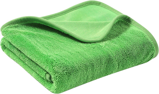 JOYMOOP Microfiber Towels for Cars, 63" x 29.5" Car Drying Towel, Green Reusable Car Towel, Quick Drying Car Microfiber Cleaning Cloth for RVs, SUVs, Trucks