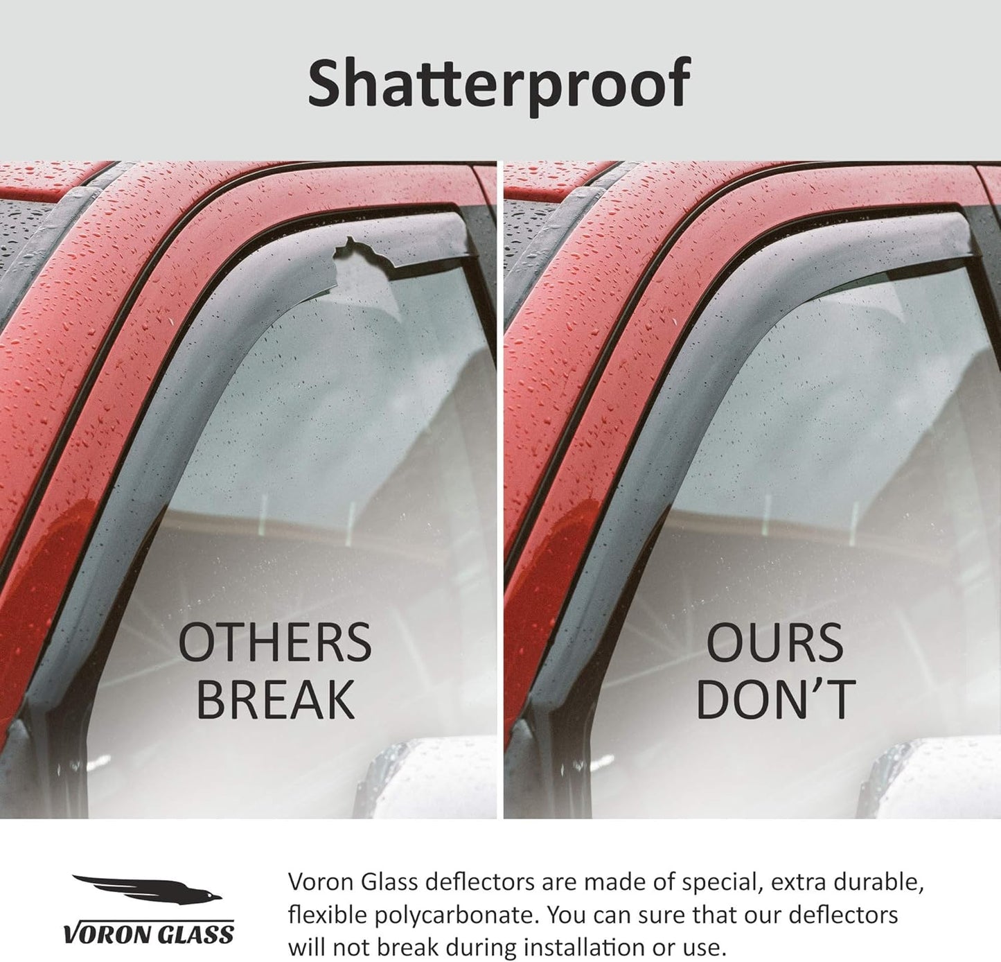 Voron Glass in-Channel Extra Durable Rain Guards for Buick Encore 2013-2022, Window Deflectors, Vent Window Visors, 4 Pieces - 200279