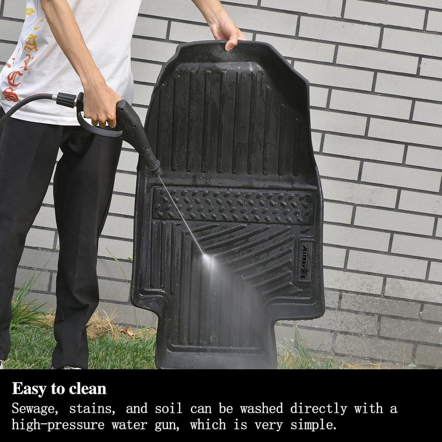 Floor Mat for 2025 Nissan Armada Only Suit for 8 Seats, TPE All Weather Protection Floor Liners & Cargo Liners Velcro Covering The Backrest (for 2025 Nissan Armada-8)