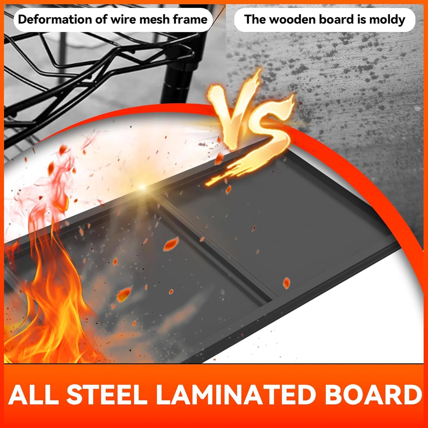 Garage Shelving 3600LBS Heavy Duty Shelving Units and Storage Shelves Adjustable 6 Tier Metal Shelving for Kitchen,Utility Room and Basement, Black (15.75" Dx35.43 Wx77.44 H)