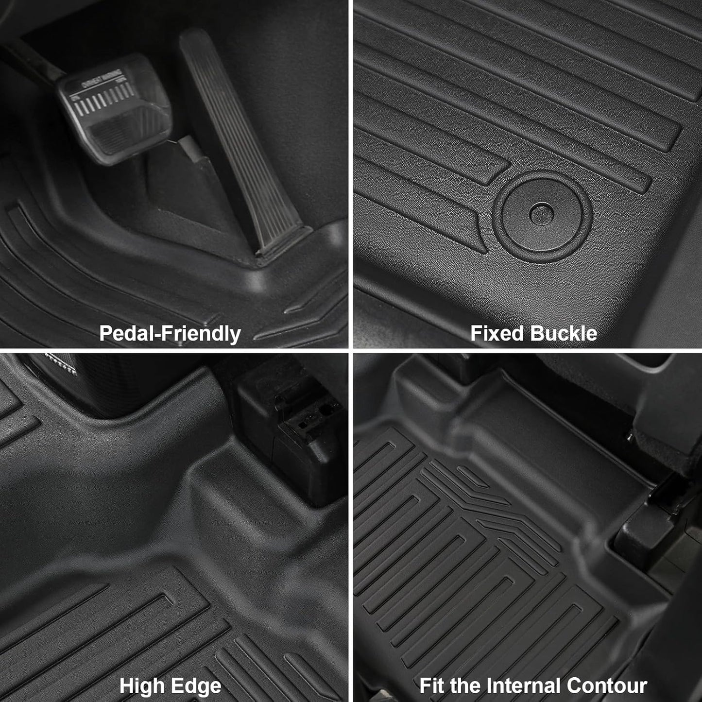 Floor Mats for 2025 2020-2024 Ford Explorer (6-seat), All Weather TPE Floor Mat Cargo Mat with Backrest Mats for Ford Explorer ST Car Accessories