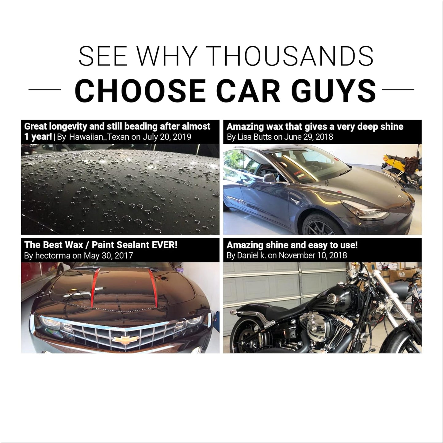 CAR GUYS Liquid Wax | Advanced Car Wax | Superior Protection with a Carnauba Wax Shine | For all Paint Colors and Excellent Black Car Wax | 8 Oz Kit