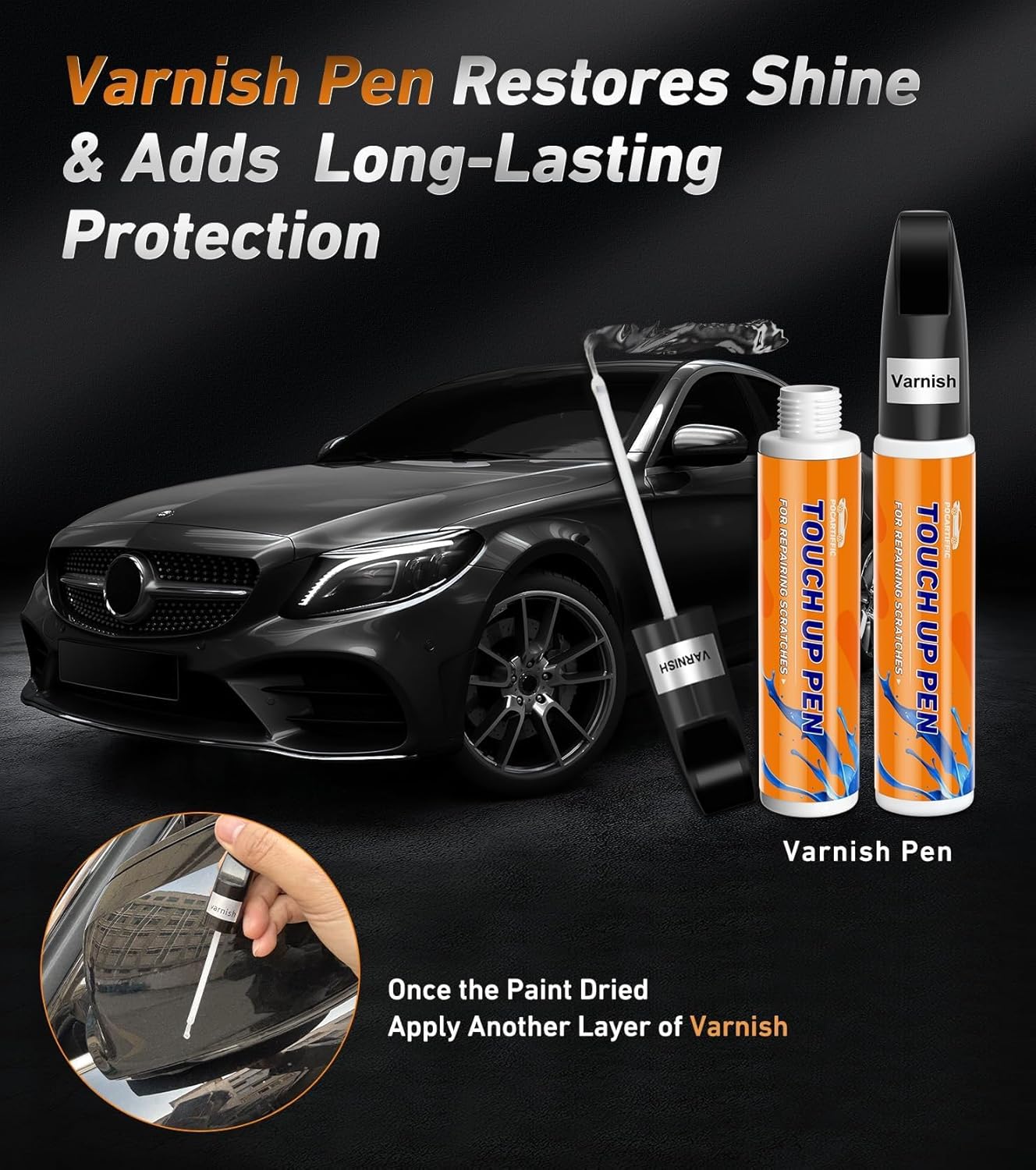 Red Touch up Paint for Cars, Car Paint Scratch Repair, Color Accurate Automotive Paint Pen, Car Scratch Remover Pen for Deep Scratches