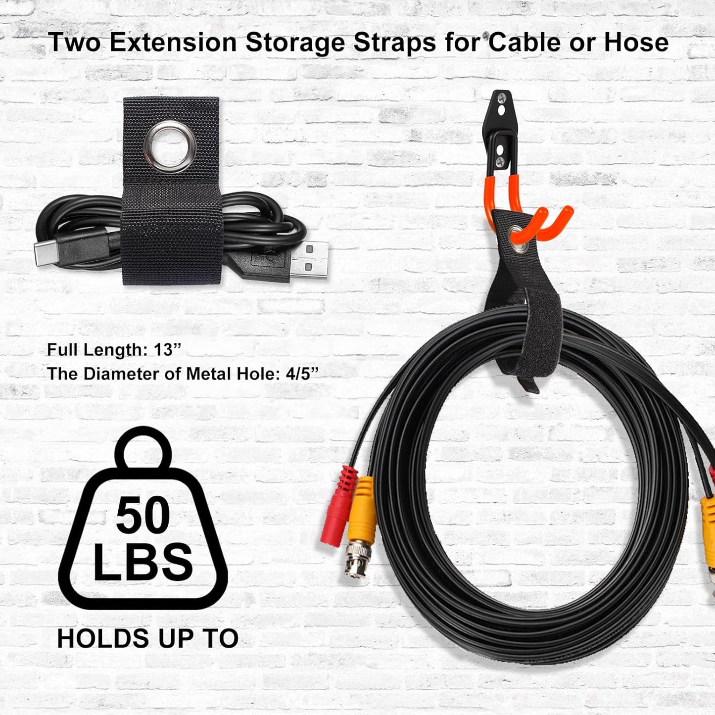 Garage Hook Heavy Duty Wall Storage Hangers, 20 Pack Garage Storage Hooks Steel Tool Orange for Ladders, Ropes, Garden Tools