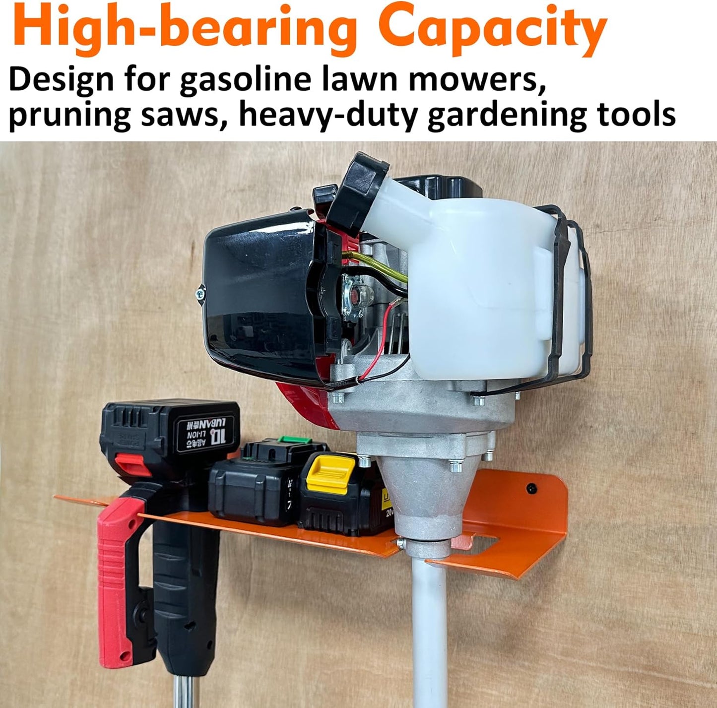 MUTUACTOR Weed Eater Hanger Heavy Duty,2 Slots Large Opening Garage Organizer WeedEater Hanger Wall Mount,Space-Saving Garden Power Tool Organizer for Holding Heavy Tools in Shed,Yard or Garden