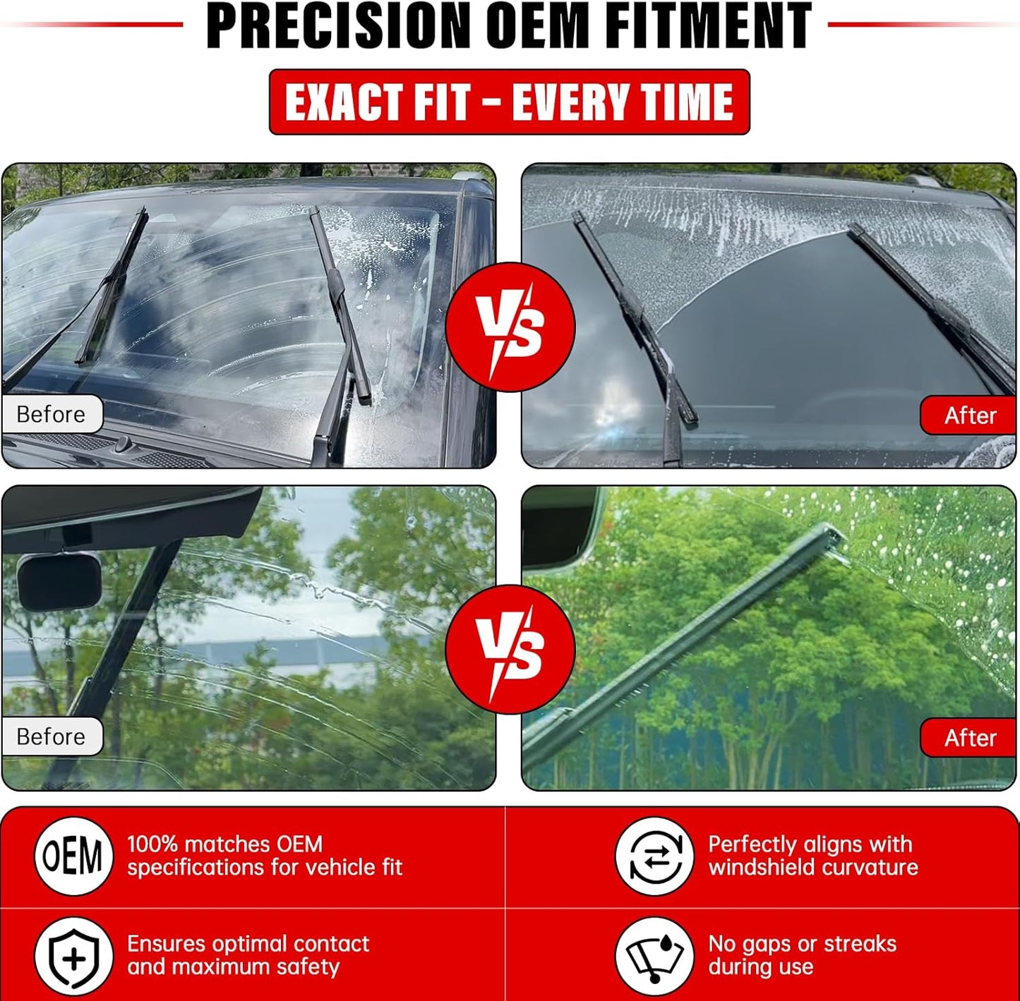 Windshield Wiper Blades Replacement for Volvo XC90 2016 2017 2018 2019 2020 2021 2022 Original Factory Quality Front Rear Wipers Blade Set for My Car - 24" 20" 15" (Pack of 3)