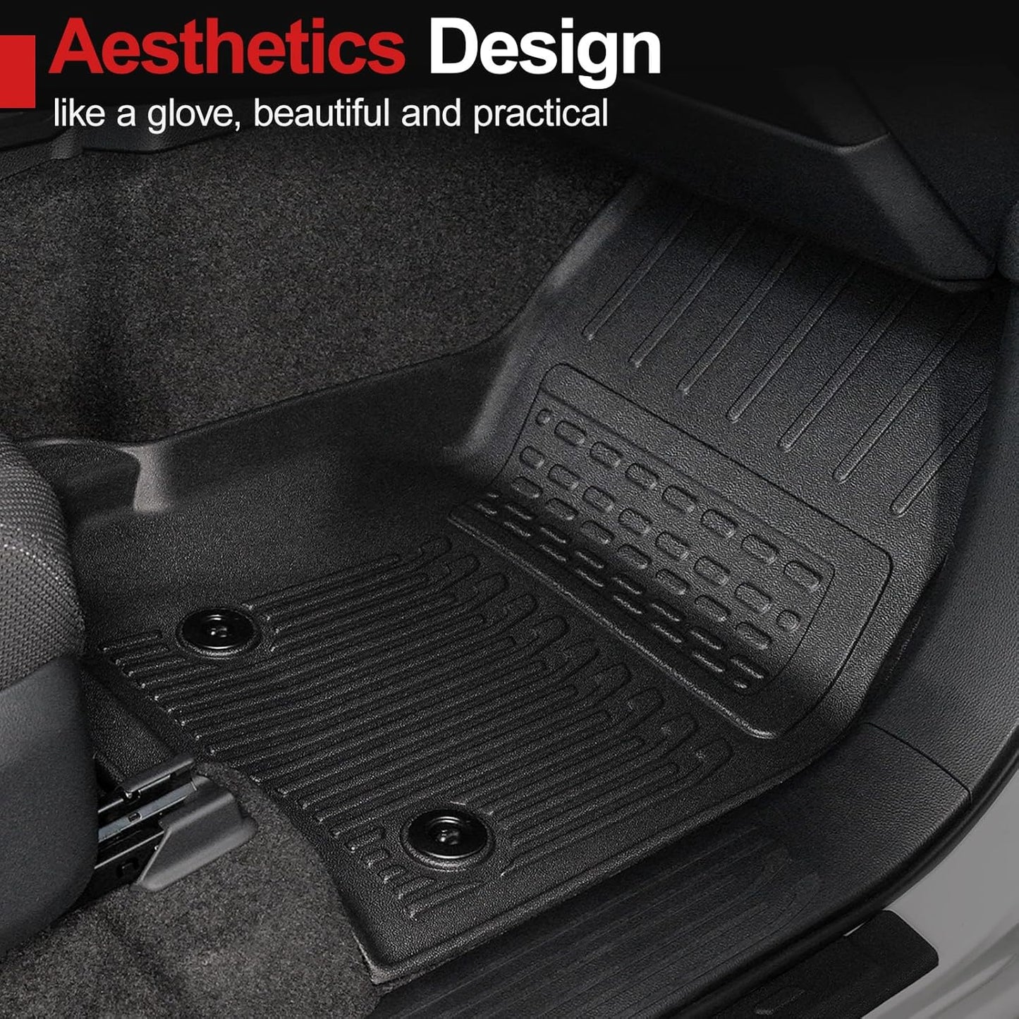 Floor Mats Set for 2025 Toyota 4Runner Fuel 5-Seater, Full Coverage All Weather TPE Car Mats with Cargo Mat & Trunk Backrest Protectors & 4 Door Sill Guards