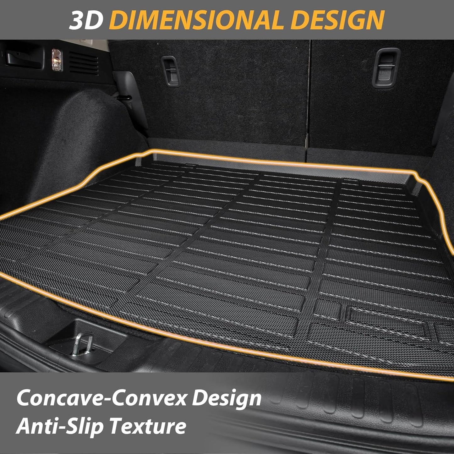 AIPOIL® Floor Mats & Cargo Liner Set for 2022-2024 2025 Toyota Corolla Cross AWD (Not for Hybrid) All Weather Protection TPE Anti-Slip Automotive Full Set Accessories - Black