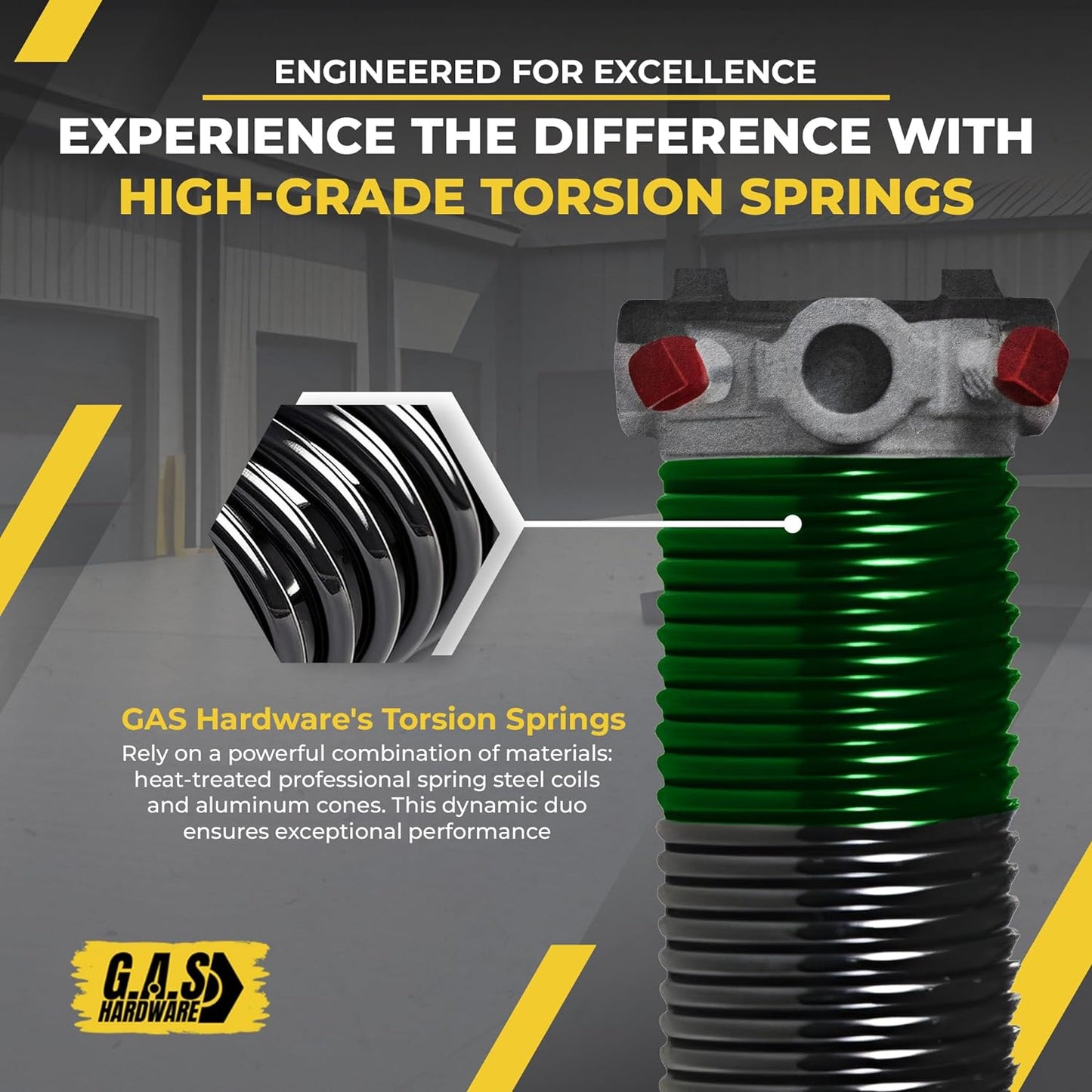 Garage Door Torsion Spring 243x1.75x35 Includes 1” Steel Bearing, Non-Slip Gloves, and Winding Bars for Left and Right Side of Garage Door Precision E-Coating 5-Year Warranty Min. 30,000 Cycles (Pair)