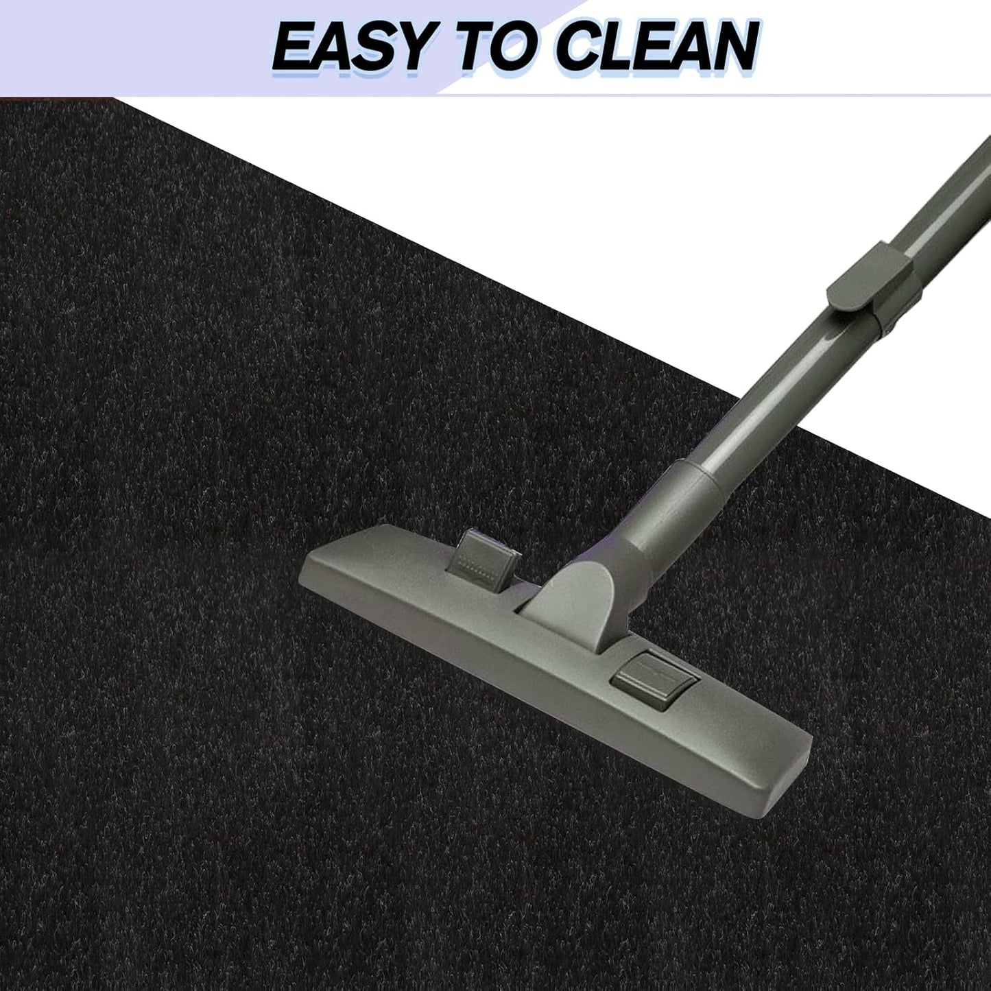 Custom Size Backed Non-Slip Area Rugs Runner, Easy Clean, Waterproof Runner Rugs for Hallway Entryway, Kitchen, Laundry, 3FT x 68FT, Black