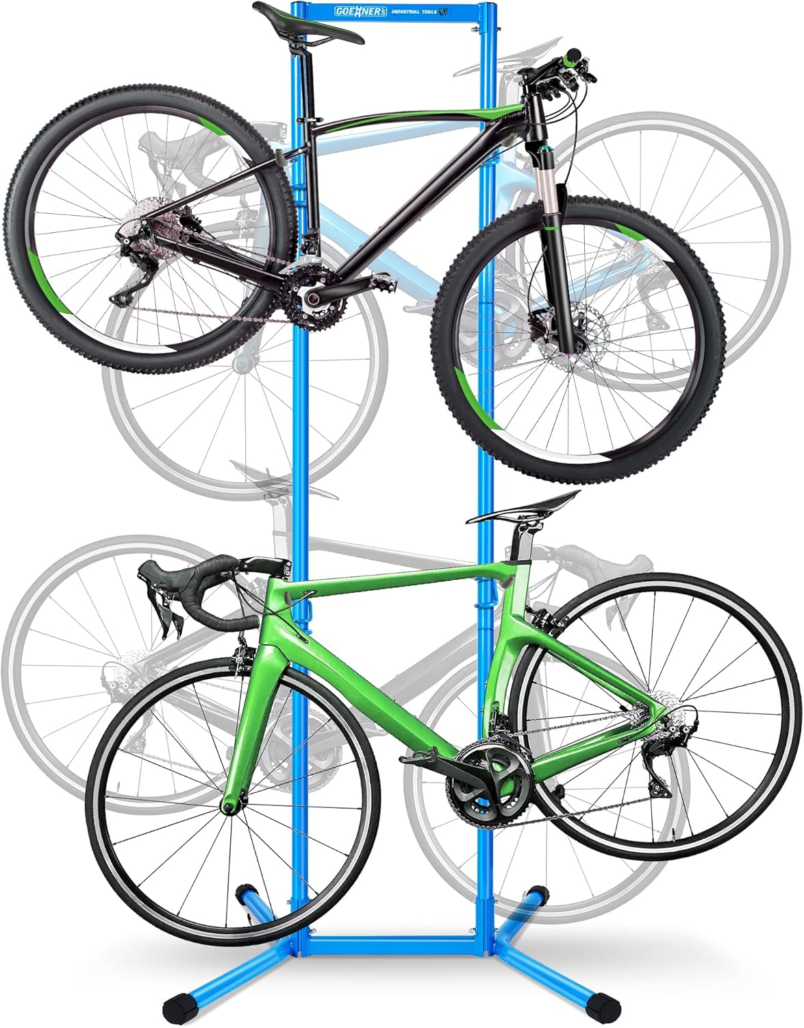 4 Bike Storage Rack Garage(Max 240lbs), Freestanding Gravity Bicycle Rack with Fully Adjustable Arms, Drill-free, Vertical Bike Floor Stand for Indoor Storage, Suitable for Any Bike Styles