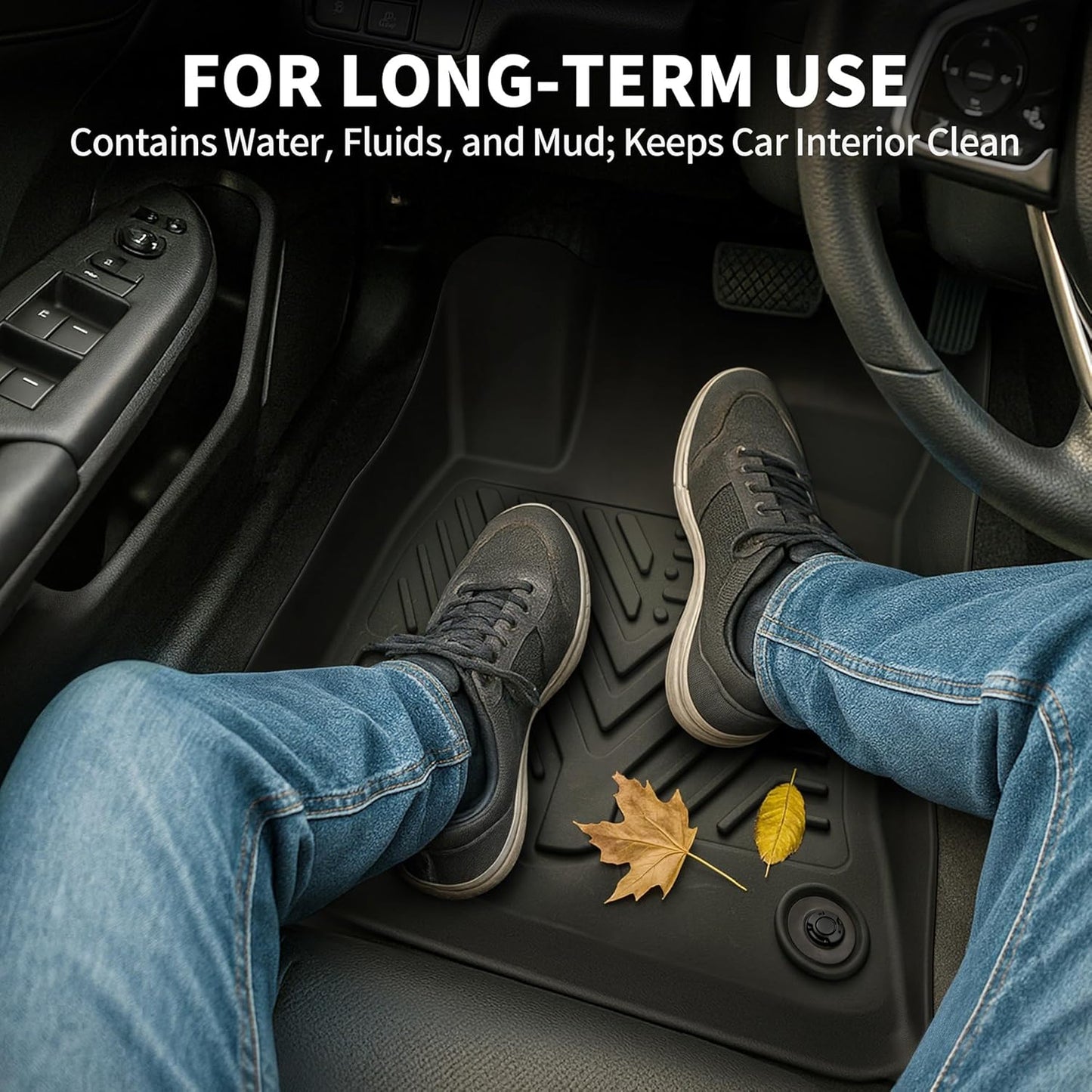 YITAMOTOR Floor Mats Fit for 2018-2024 Ford Expedition 7-Seater (Not Fit for MAX/Limited Model) TPE All Weather Custom Fit for Expedition with Backrest, Back Seat Protector for Expedition Accessories