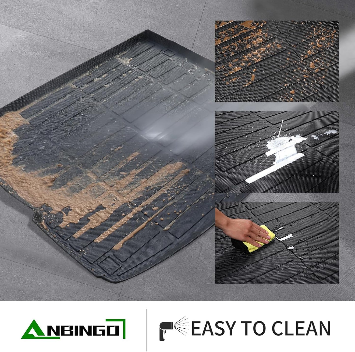 ANBINGO®-Floor Mats & Cargo Liner Custom for 2010-2015 RX / RX350 / RX450h All Weather Protection TPE Heavy Duty Non-Slip Automotive RX Floor Liners Fits Full Set RX350 Accessories, Black