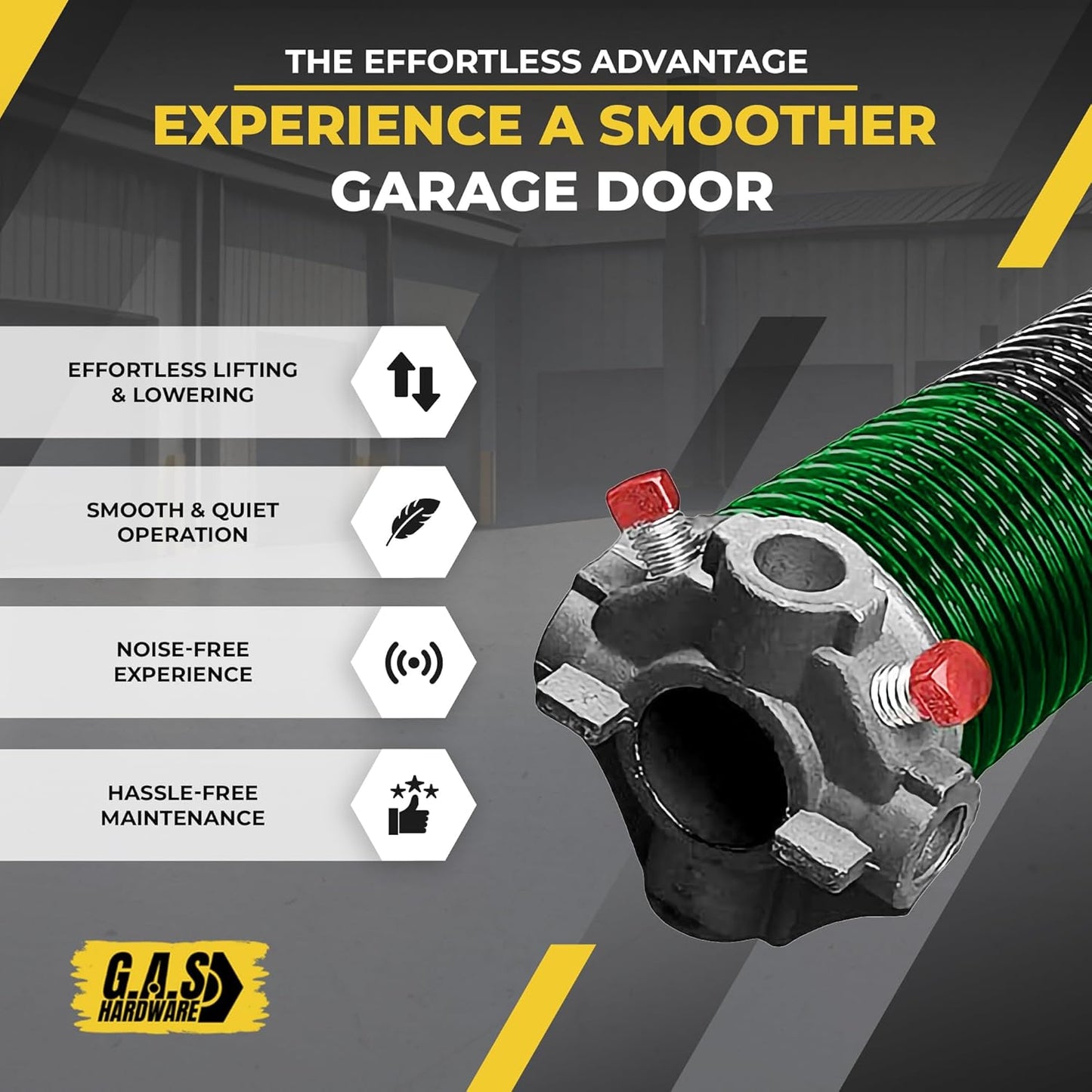 Garage Door Torsion Spring 243x1.75x38 Includes 1” Steel Bearing, Non-Slip Gloves, and Winding Bars for Left Side of Garage Door Precision E-Coating 5-Year Warranty Min. 30,000 Cycles (Red Cone)