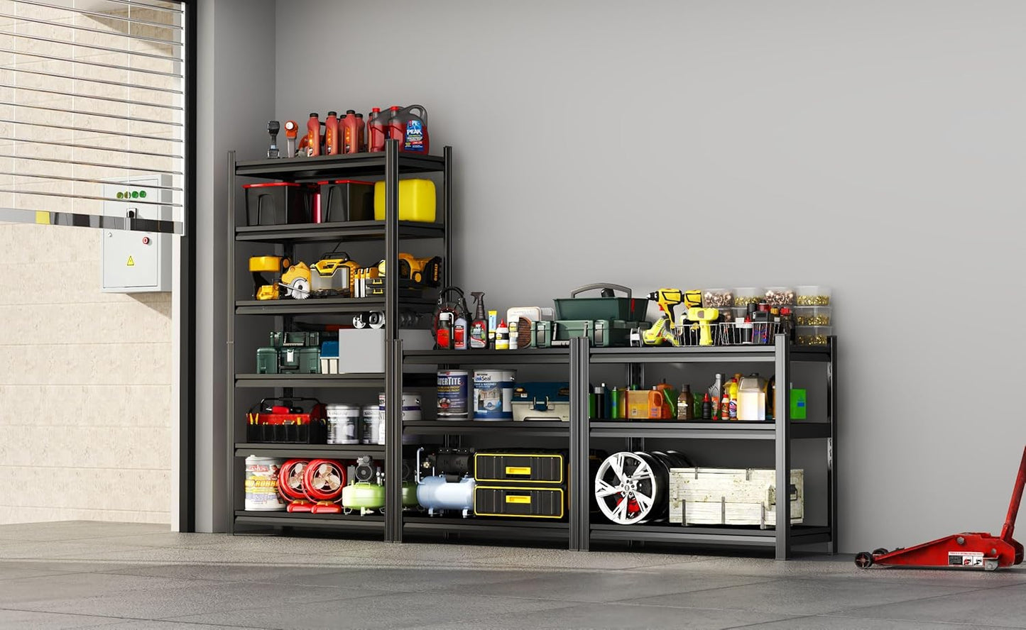 Adjustable 6-Tier Garage Shelving, Heavy Duty Steel Storage Rack, High Load Capacity, Ideal for Garage, Warehouse, or Home Organization (6-Tier 78" H x 40" W x 16" D)