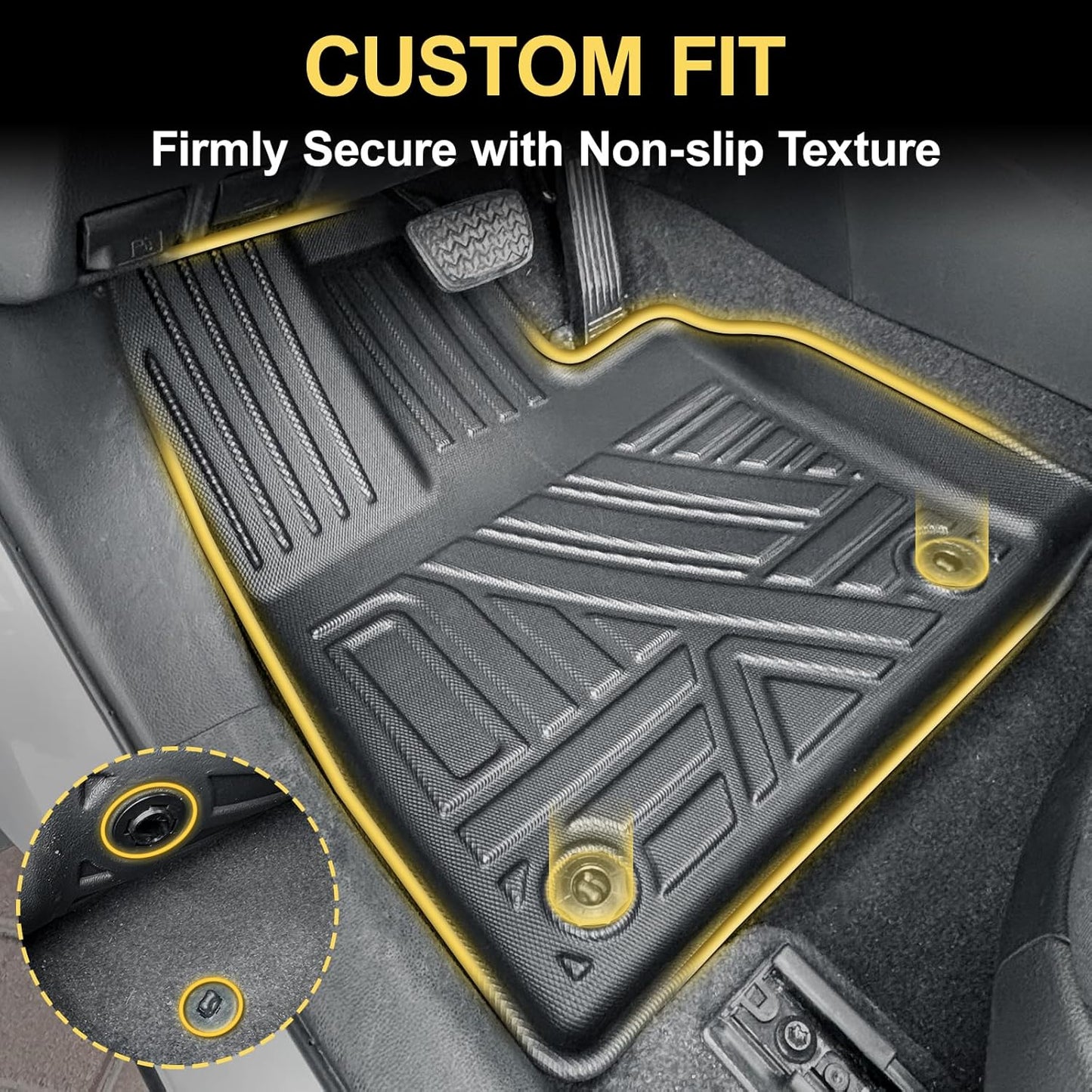 Full Set Floor Mats Custom Fit for 2019-2025 Toyota Rav4 (Include Hybrid) All Weather Floor Mats 2025,Front and Rear Row Mats Liners Trunk Bed mat,Toyota Rav4 Accessories 2025(4 PCS)