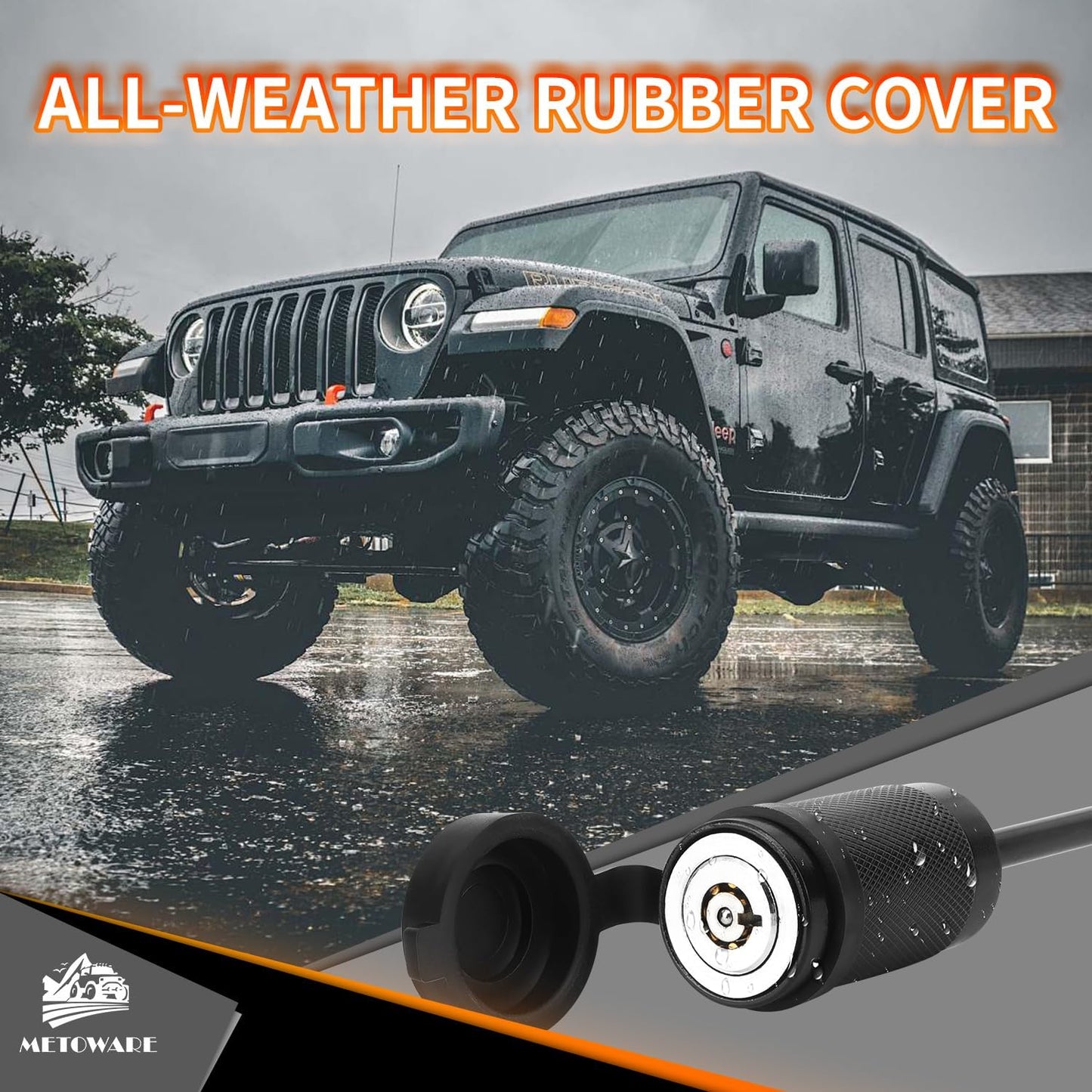 METOWARE Trailer Tongue Coupler Lock 1/4" Dia, 3-1/2" Span, Trailer Hitch Lock for Latch-Type Coupler, Black Trailer Pin Lock for Towing Trailer RV Car Boat Truck (1 Pack)