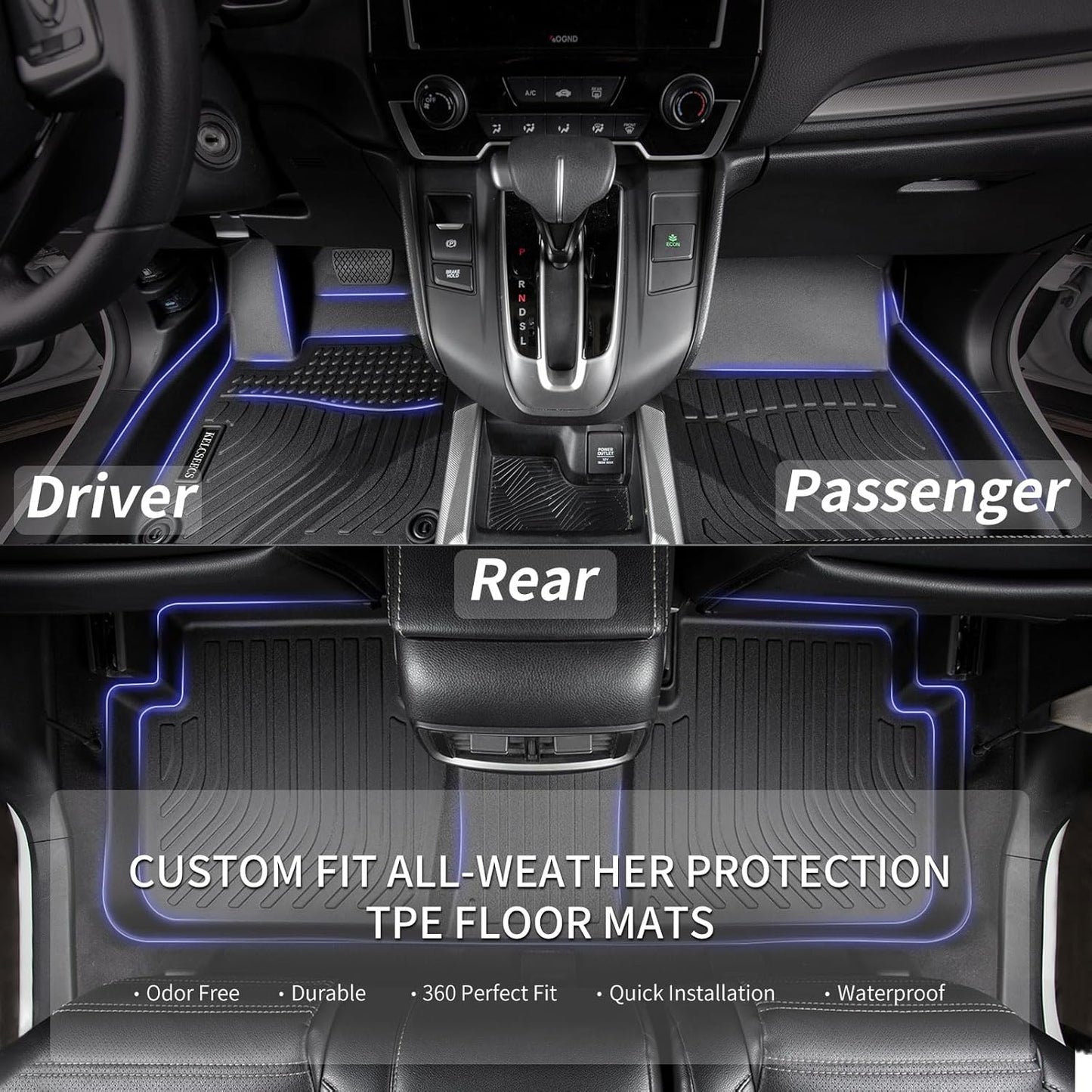 KELCSEECS® Floor Mats & Cargo Liner Custom for Lexus RX 2010-2015,All Weather Protection TPE Floor Liners Front& Rear Row Full Set Lexus RX Accessories Black