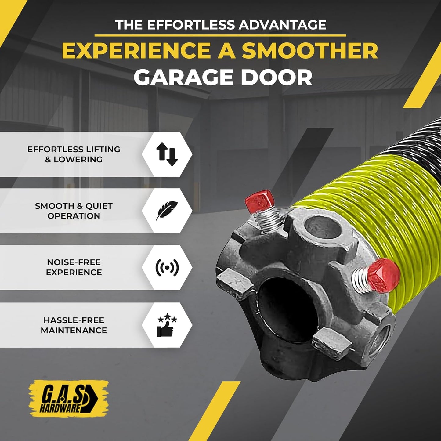 Garage Door Torsion Spring 207x1.75x31 Includes 1” Steel Bearing, Non-Slip Gloves, and Winding Bars for Left and Right Side of Garage Door Precision E-Coating 5-Year Warranty Min. 30,000 Cycles (Pair)