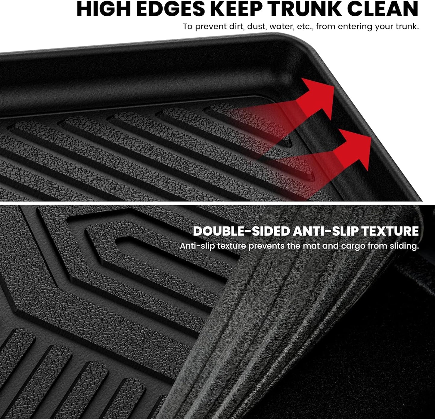 LASFIT Cargo Mat for Mazda CX5 2017-2025, CX 5 All Weather Trunk Mat for 2017 2018 2019 2020 2021 2022 2023 2024 2025 Mazda CX5 Cargo Liner Tray Accessories, Black