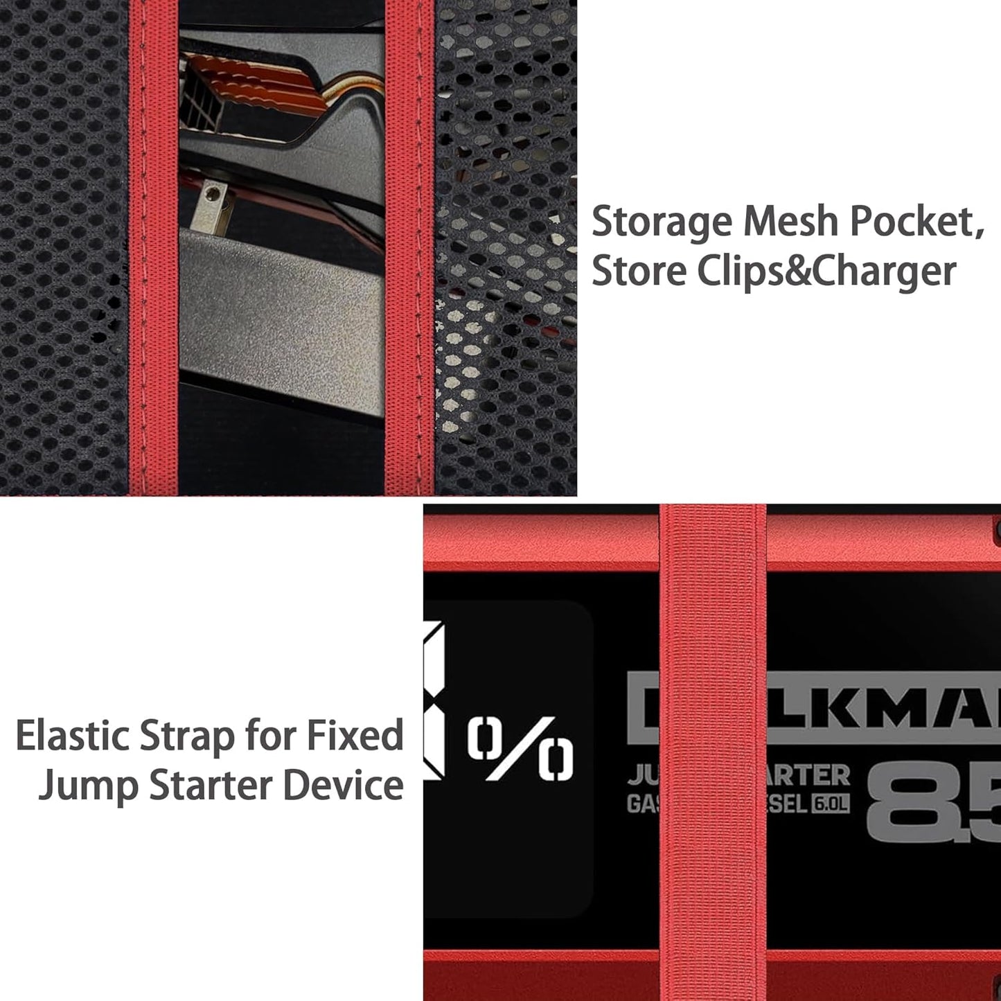 Aenllosi for HULKMAN Alpha85/Alpha85S/Alpha Pro Jump Starter Hard Carrying Case, Black+Red (Case Only)