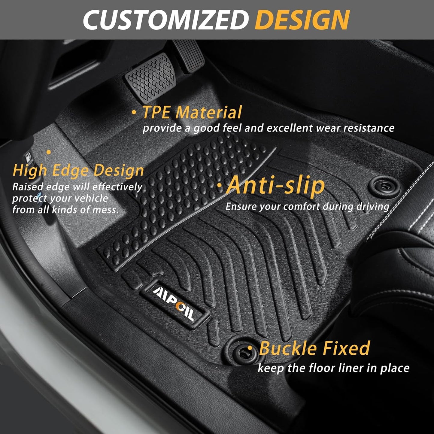 AIPOIL® Floor Mats & Cargo Liner Set for 2022-2025 Volkswagen Taos AWD | All-Weather | Easy to Clean | All-Round Protection丨Full Set Automobile mats Accessories.