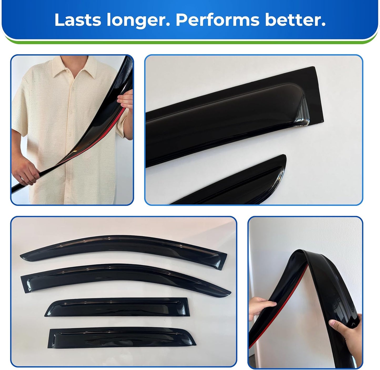 KPY Window Visors Compatible with Kia NIRO 2023-2025, 4PC Rain Guard Side Vent Deflectors Tape-On Style, 2023 2024 2025