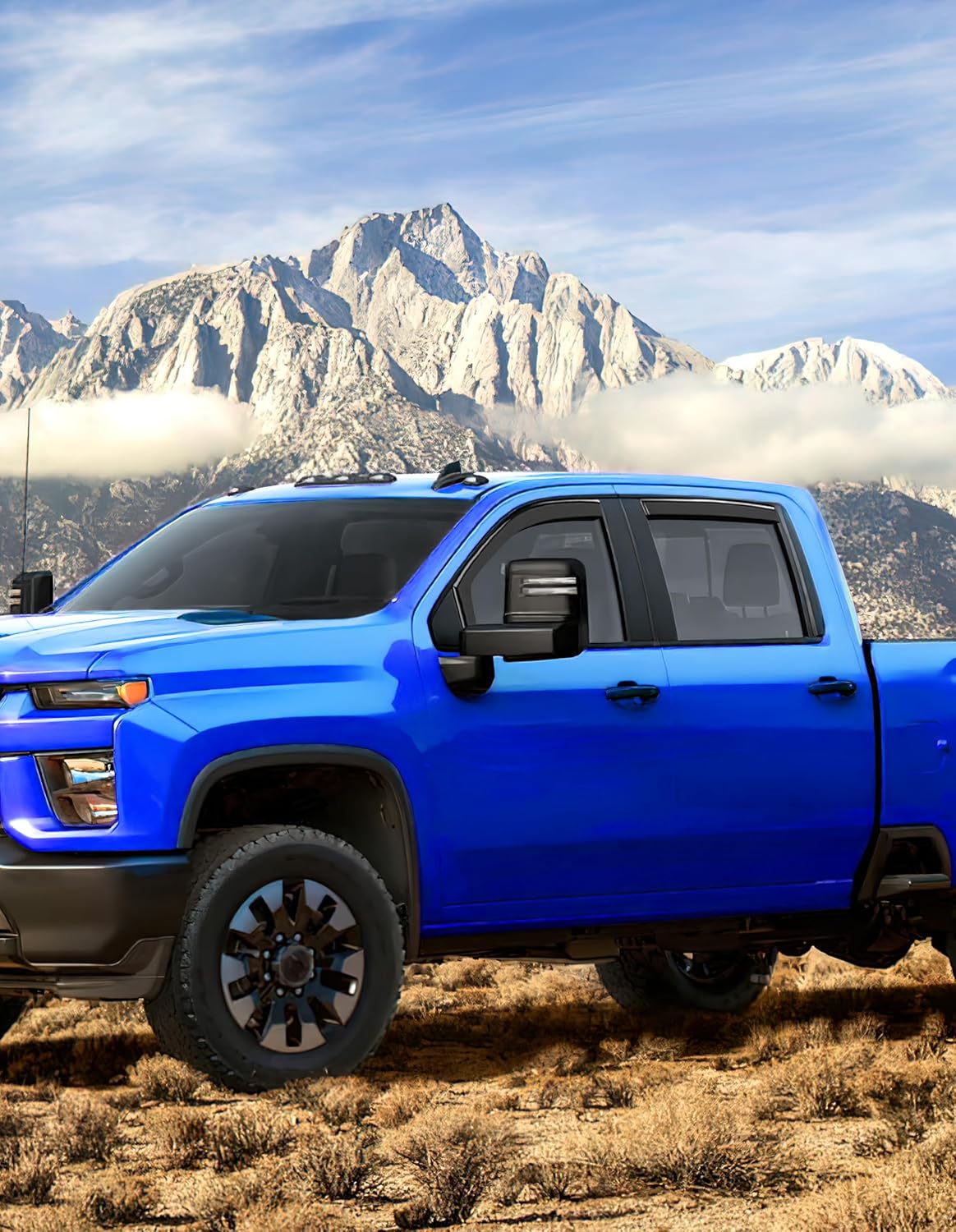 in-Channel Window Rain Guards Fit for Truck Chevy Silverado/GMC Sierra 1500 2019-2025 Crew Cab Extra Durable Window Deflectors Vent Visors Shades Exterior Car Accessories Visors Rain Guards