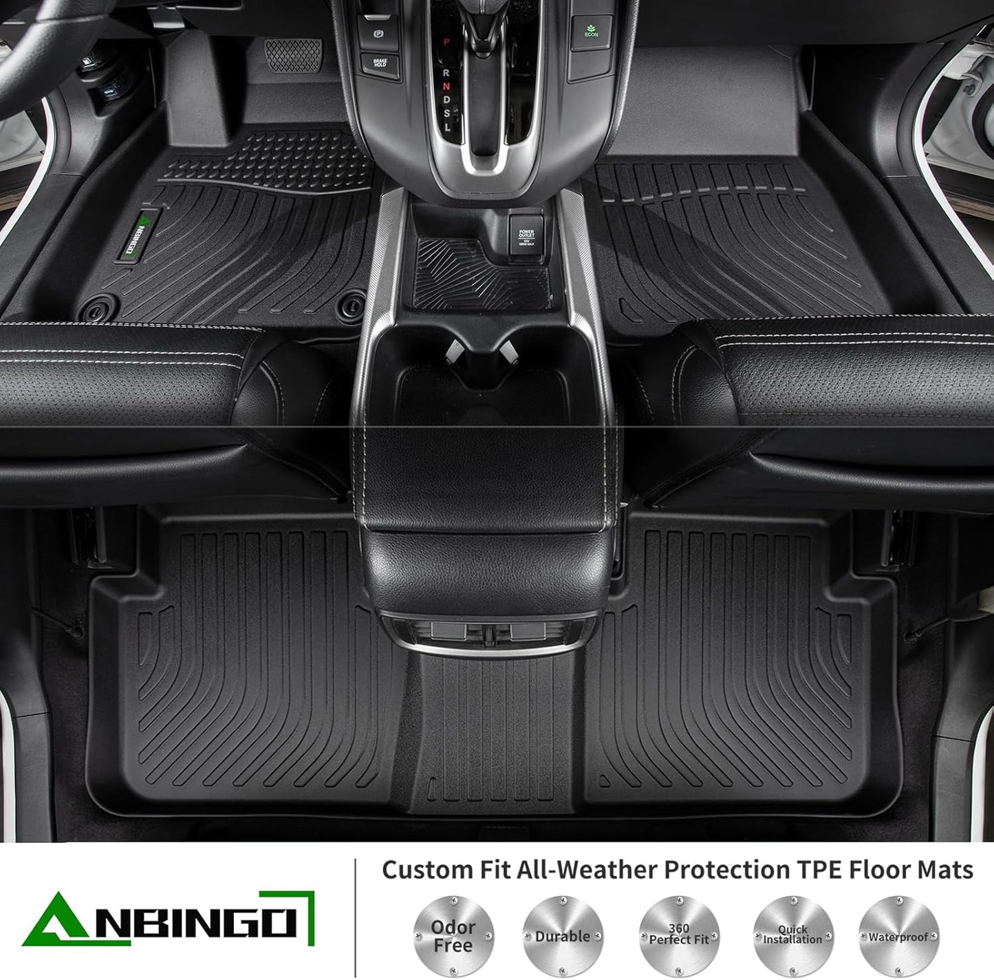 ANBINGO®Floor Mats Fit for Ford Escape Hybrid 2020-2025 All Weather Floor Mats Set Custom for Escape Hybrid Full Set Floor Liners for Escape Hybrid Accessories Black