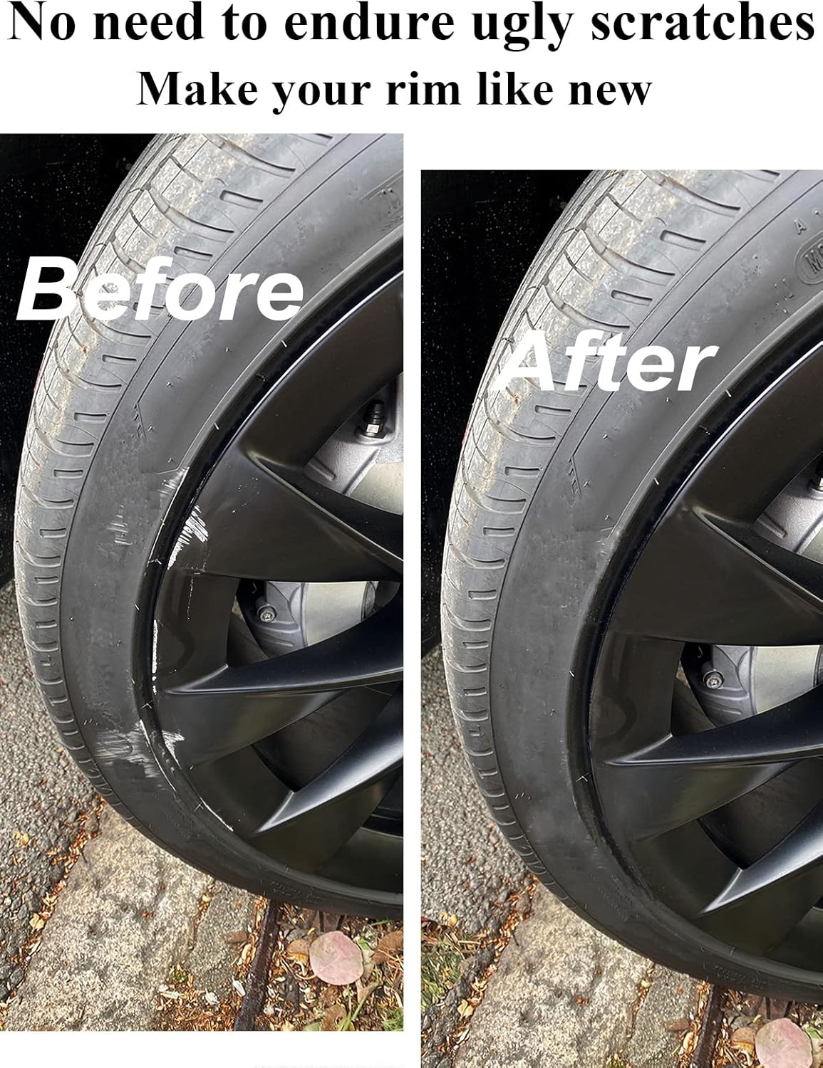 SYOAUTO Black Rim Touch Up Paint Rim Scratch Repair Pen Wheel Touch Up Paint Car Rim Paint Pen Universal Color Satin Matte Black Wheel Paint (Matte Black)