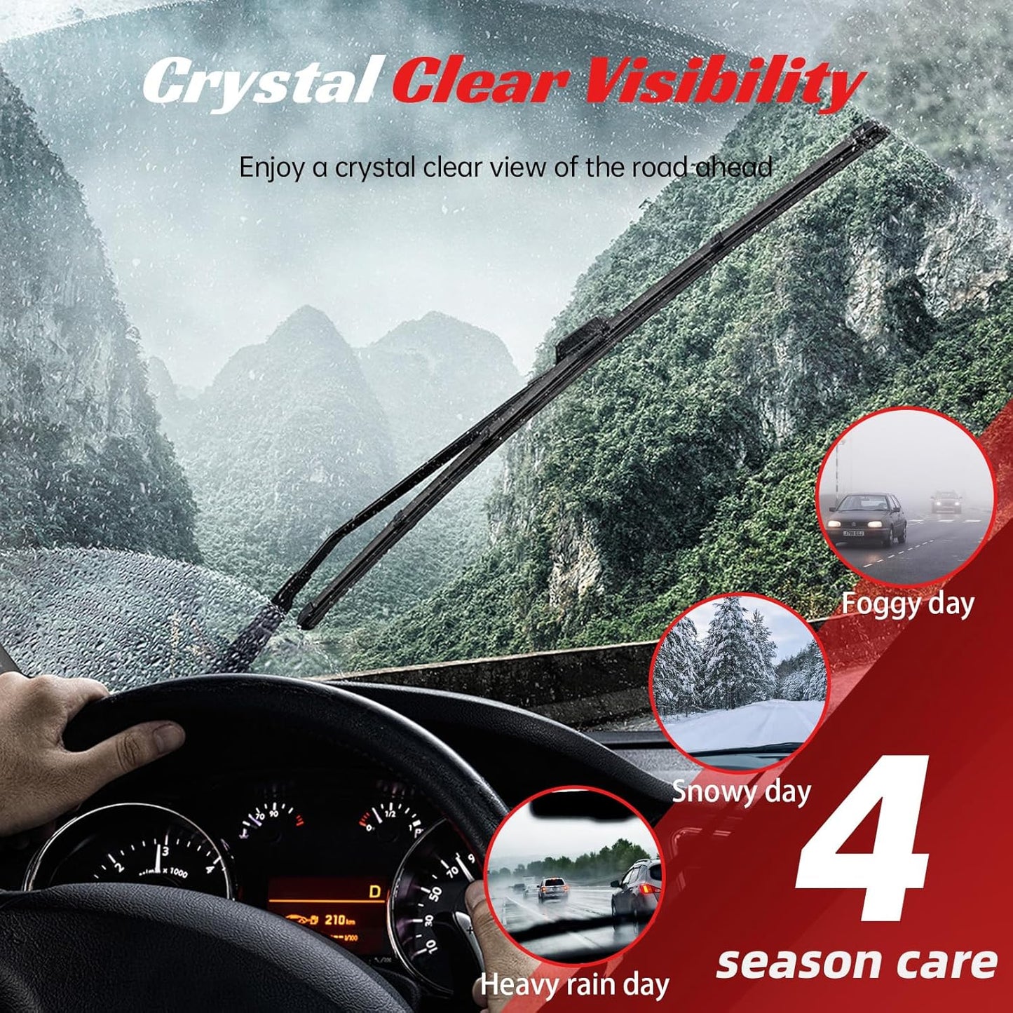 OTUAYAUTO Premium Windshield Wiper Blades - Replacement for Nissan Juke 2011-2017 - Precision Fit, All-Weather Performance, Front and Rear Wiper Blades, J/U Hook - 22"+14"+12" (Pack of 3)