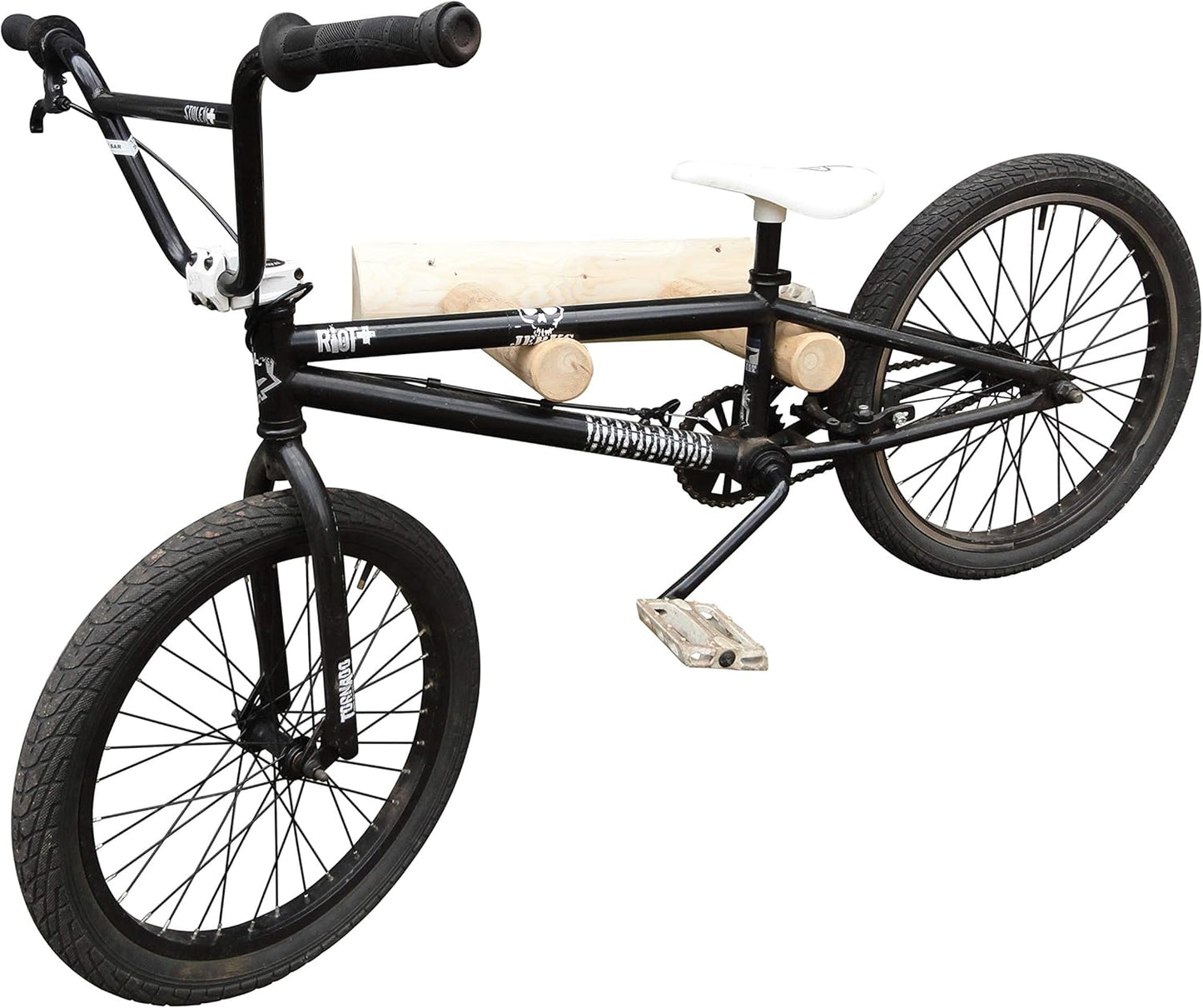 1-Place Wall-Mounted Bike Log Rack, Road Bike Wall Mount Hook, Bicycle Hangers for Garage Wall Racks, Bicycle Hooks for Hanging, Indoor Storage Garage Hooks for Bikes - Canyon Brown